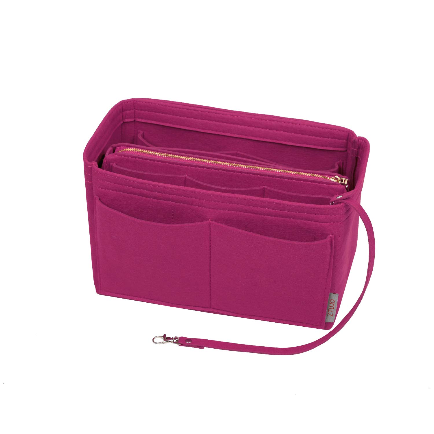 ZTUJO Felt Purse Organizer Insert with Zipper - Handbag & Tote Shaper for Speedy Neverfull Tote - 6 Size Options for Women's Purses, Travel & Everyday Use