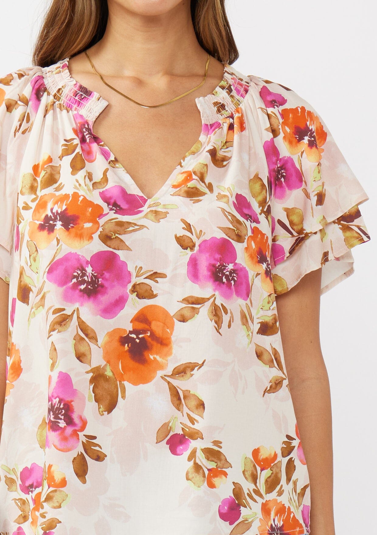 Blushing Meadow Women's Floral Print Blouse - Elegant Casual Tops for Spring & Summer Outfits | Perfect for Office, Date Night & Weekend Wear