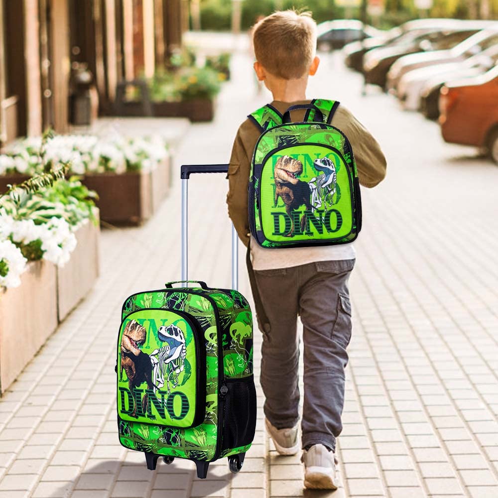 Kids Rolling Luggage for Boys & Girls - Toddler Travel Carry-On Suitcase with Wheels | Perfect for Airplane Trips, Family Vacations & School Sleepovers