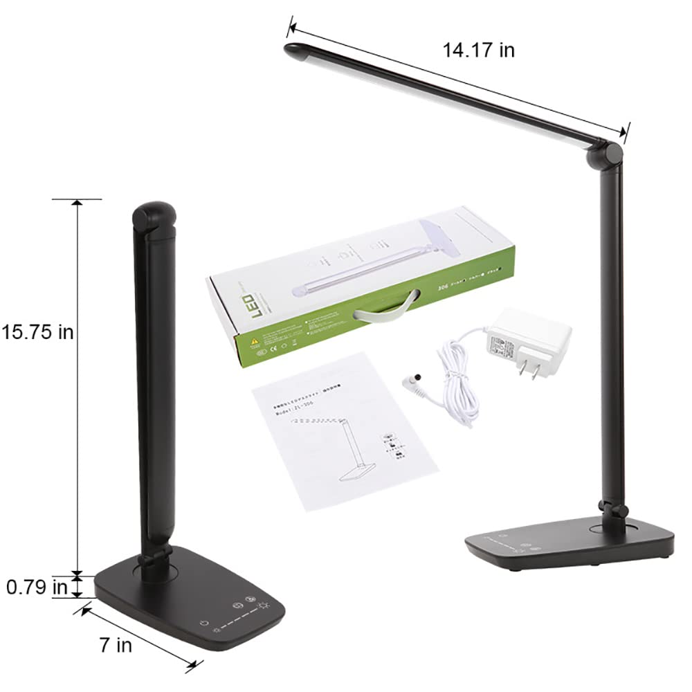 Foldable Smart LED Desk Lamp for Office & Reading - Eye Protection, Touch Control, 7-Level Dimming & Stepless Color Adjustment - Perfect for Home, Study & Workspace Lighting