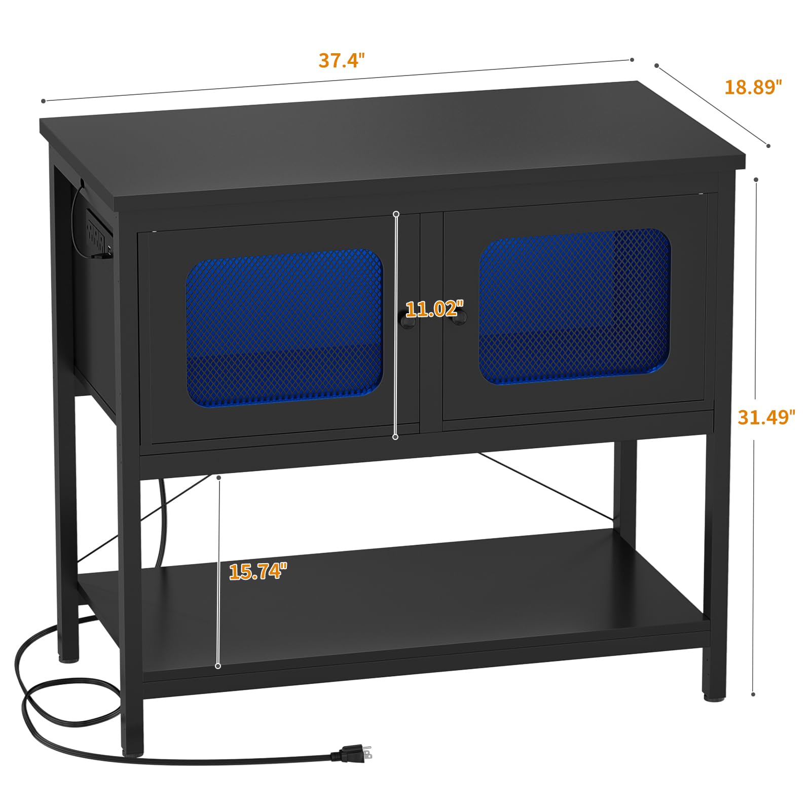 40-50 Gallon Fish Tank Stand with Cabinet Storage - Heavy Duty Metal Aquarium Stand for Reptile Terrarium, 37.5