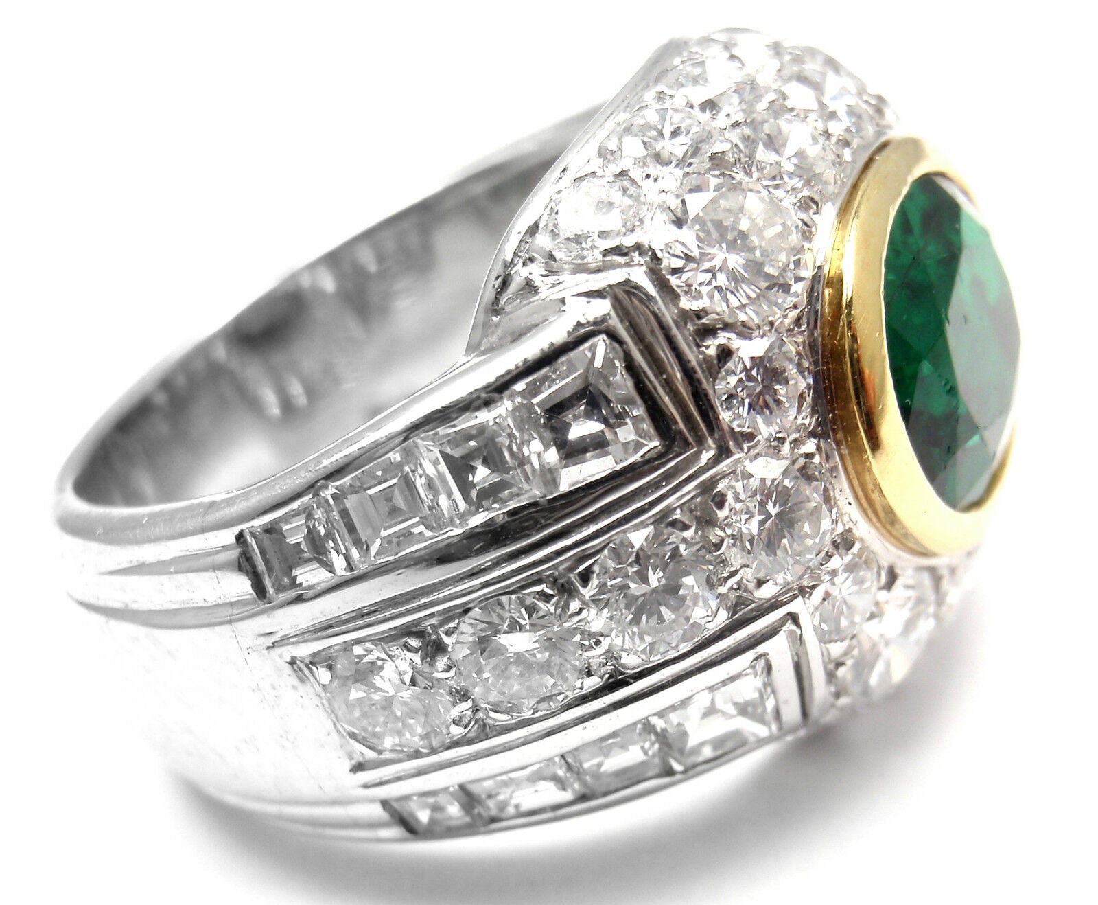 Authentic Patek Philippe Platinum Diamond Emerald Ring with Certificate - Rare Luxury Jewelry for Weddings, Engagements & Special Occasions