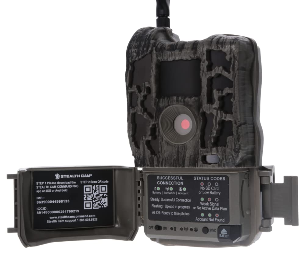 Stealth Cam Reactor Dual Sim Cellular Trail Camera - 4G LTE Wireless Game Camera for Hunting, Wildlife Monitoring & Outdoor Security - Night Vision & Motion Detection