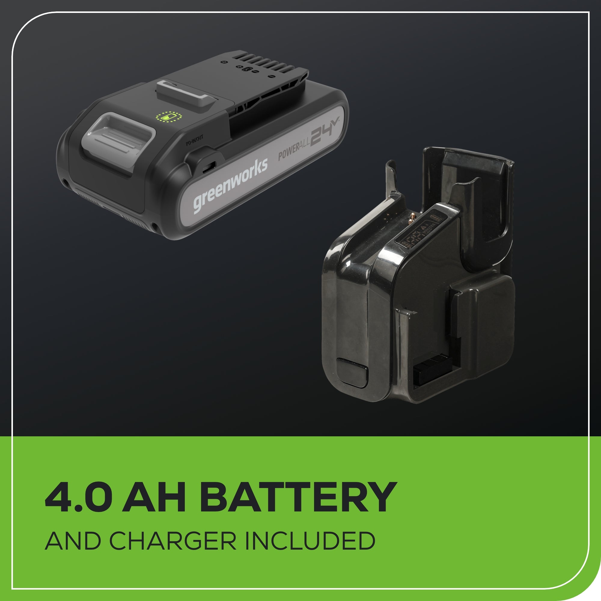 24V Cordless Stick Vacuum Cleaner with 4.0Ah USB-C Battery & Charger - Lightweight Green Handheld Vac for Hardwood Floors, Carpets & Pet Hair - Perfect for Home, Office & Car Cleaning