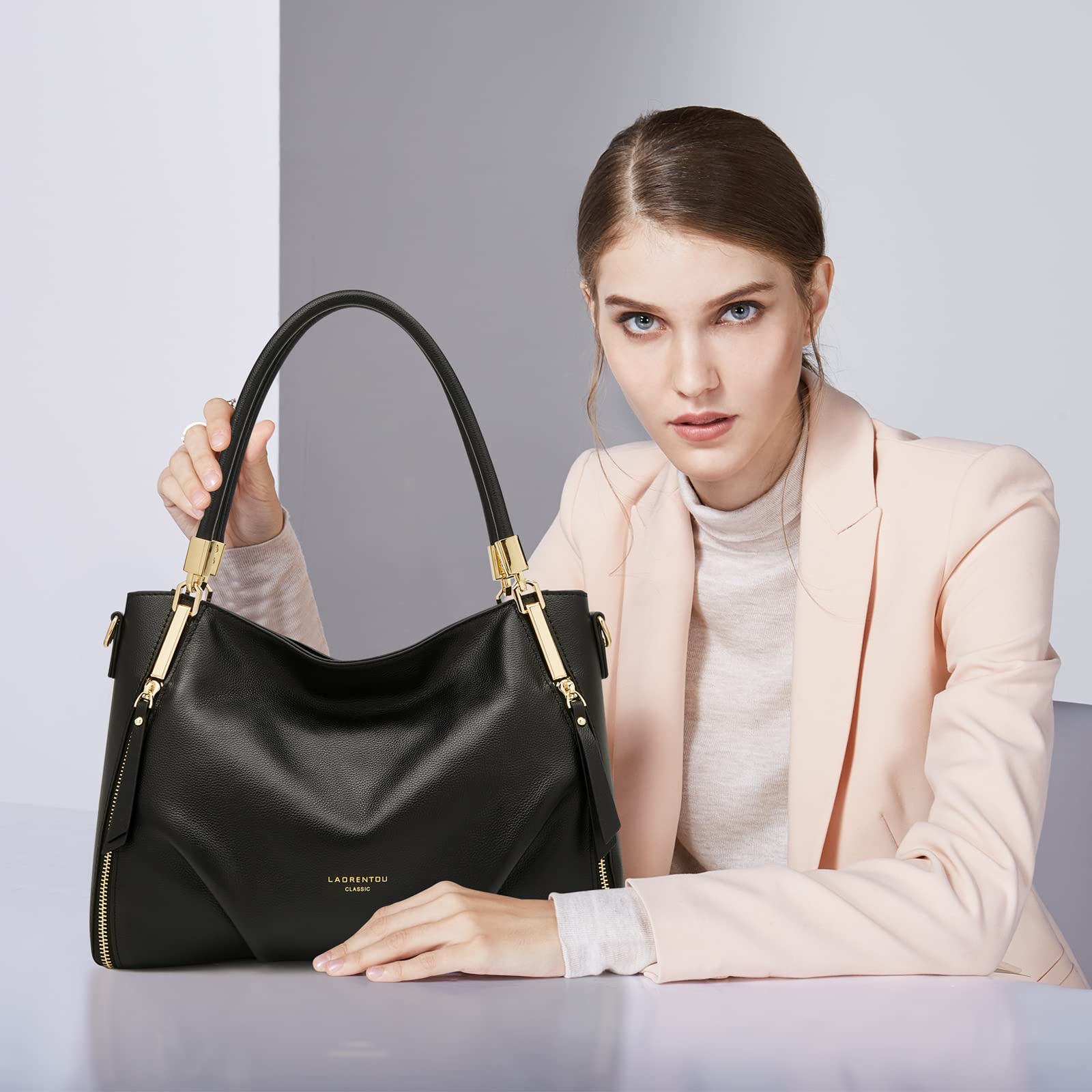 Genuine Leather Tote Bag for Women - Large Top Handle Shoulder Purse & Satchel Handbag - Perfect for Work, Travel, and Everyday Use