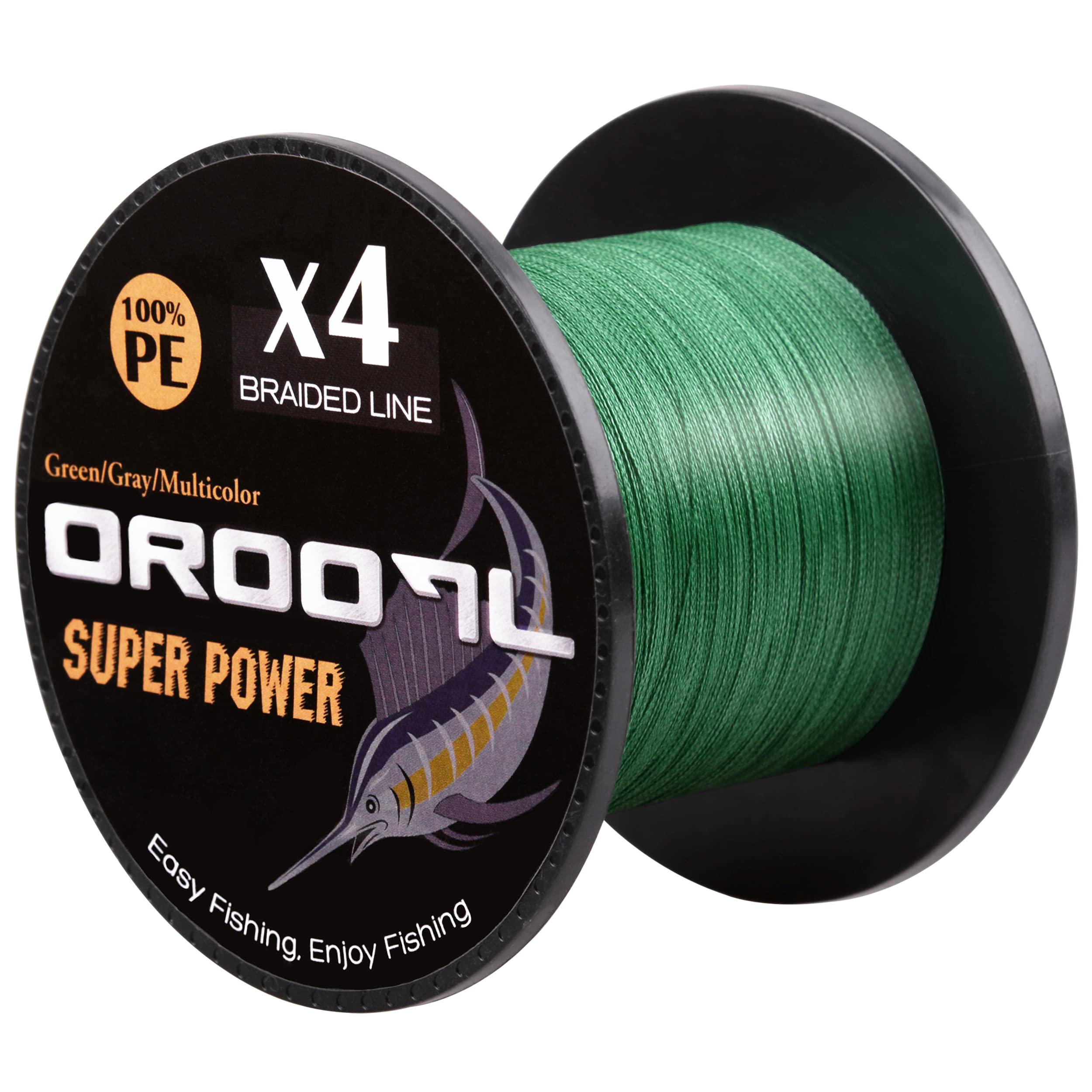 High Strength Braided Fishing Line 12-133 LB, 4 Strands Zero Stretch Braid, 110-1100 Yards for Saltwater & Freshwater (Moss Green, Gray, Multicolor) – Perfect for Bass, Trout, and Deep Sea Fishing
