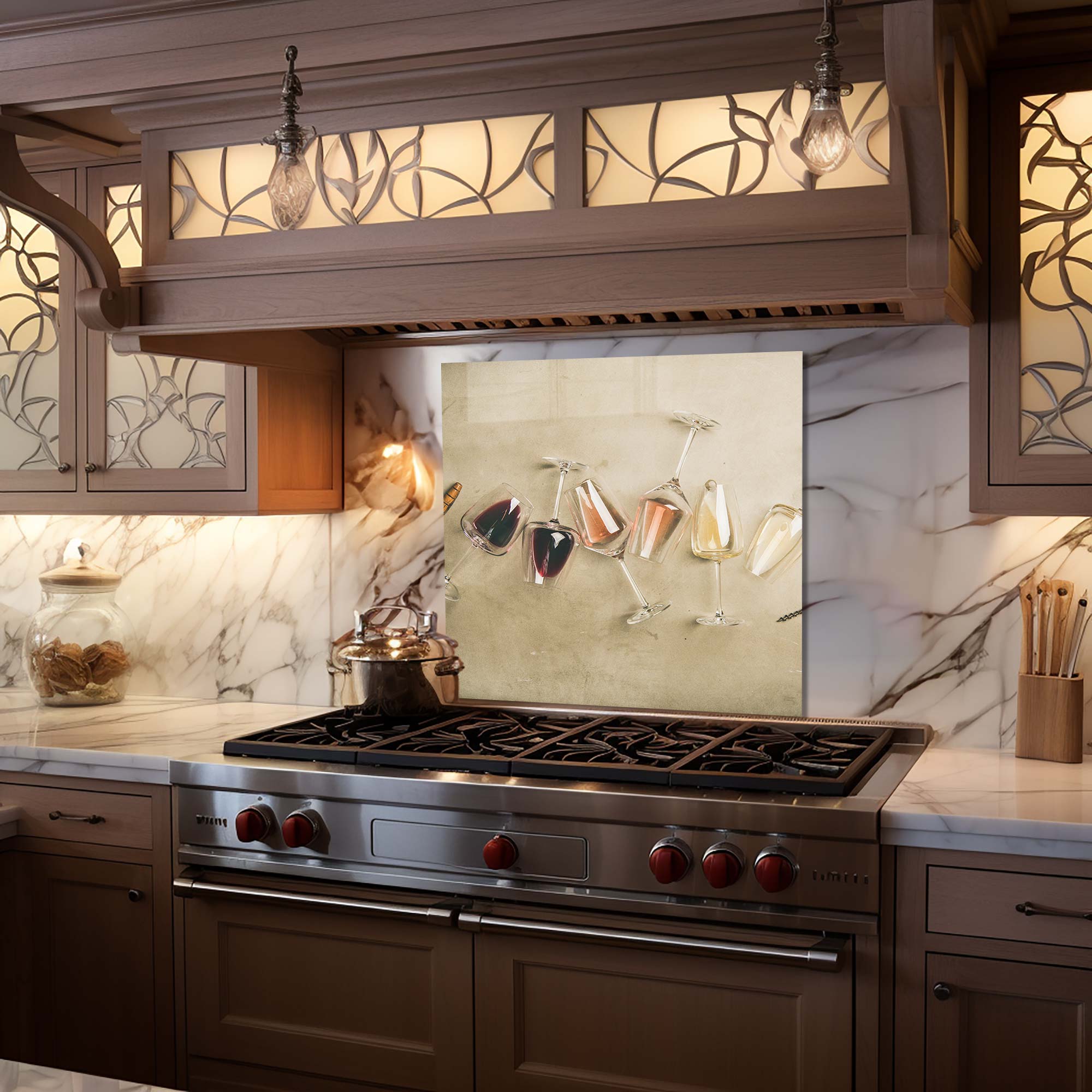 Premium Wine Glass Splashback - Elegant Kitchen Backsplash for Wine Bars & Home Decor - Perfect for Wine Tasting Events & Upscale Kitchen Protection