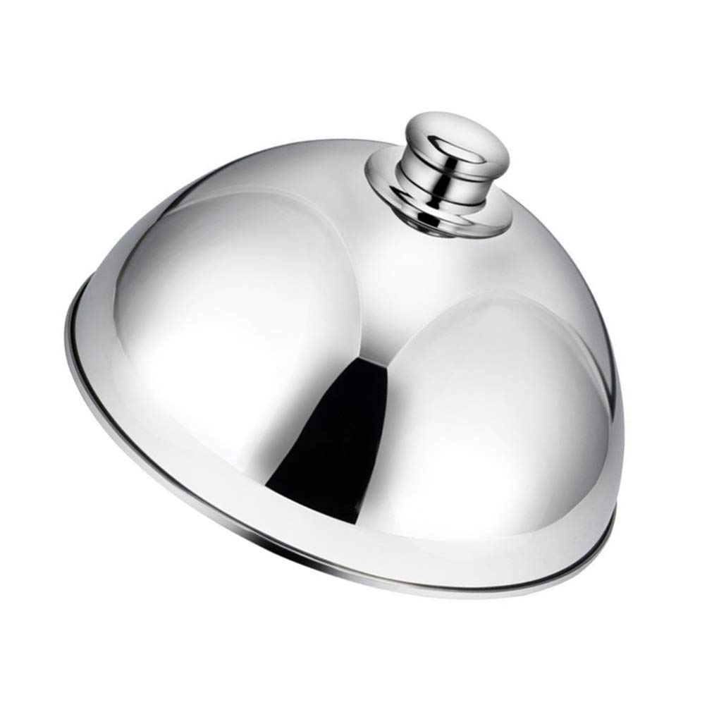 Stainless Steel Food Cover Dome - 12.5 Inch Silver Bead Steaming Lid for Serving Dishes, Griddle Accessories | Perfect for Buffets, BBQs, and Keeping Food Warm at Parties