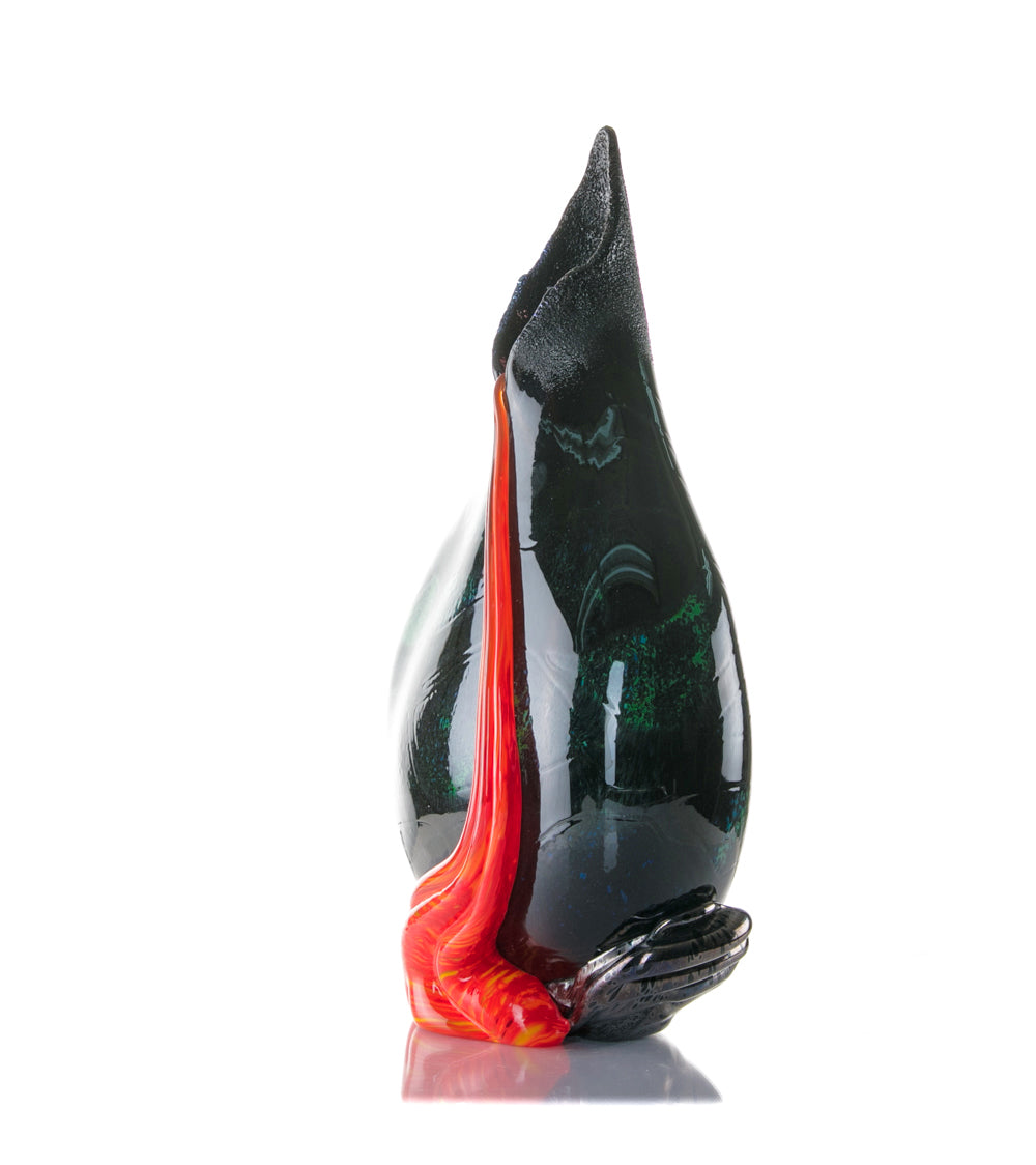 Daniel Moe Black Lava Trail 2 Glass Vessel - Modern Home Decor for Living Room, Office & Wedding Centerpieces