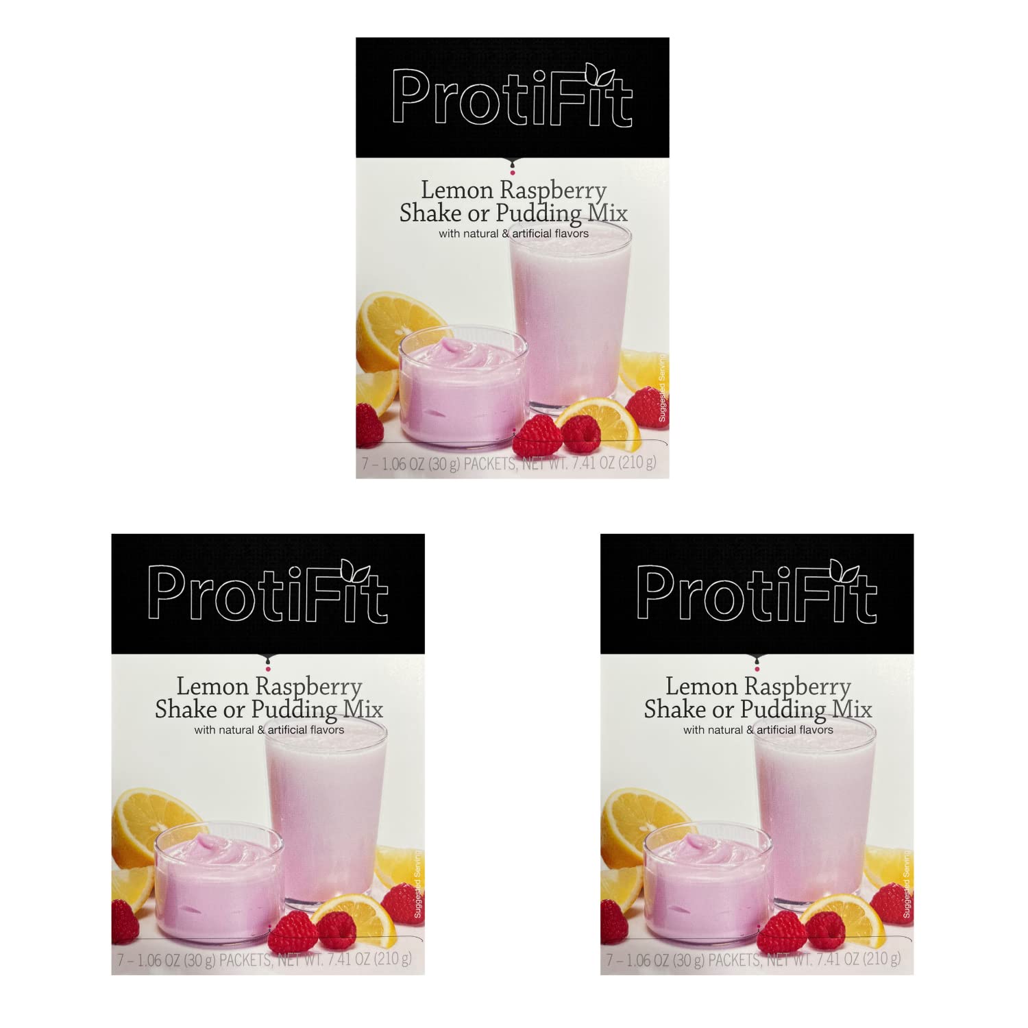 High Protein Lemon Raspberry Pudding & Shake Mix - 3 Pack with 15g Protein | Low Calorie, Low Fat, Low Carb, Aspartame Free | Ideal for Meal Replacement, Post-Workout Recovery & Keto Diet | 7 Servings Per Box (3 Pack)