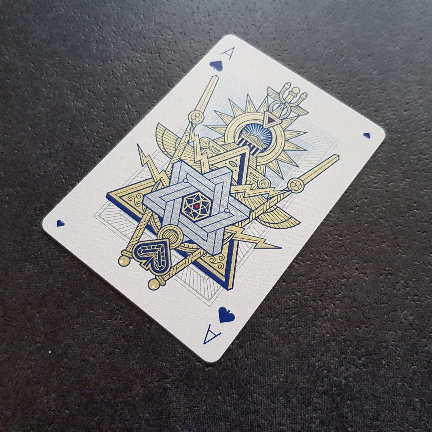 Premium Pantheon Azure Playing Cards - Elegant Blue Deck for Poker, Magic Tricks & Cardistry | Perfect for Game Nights, Professional Performances & Collectors