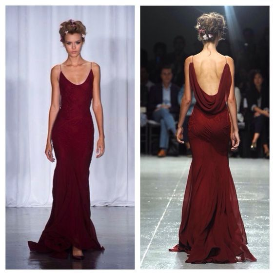 Elegant Burgundy Mermaid Long Prom Dresses with Spaghetti Straps - Formal Evening Gown J4893 for Homecoming, Wedding, and Special Occasions
