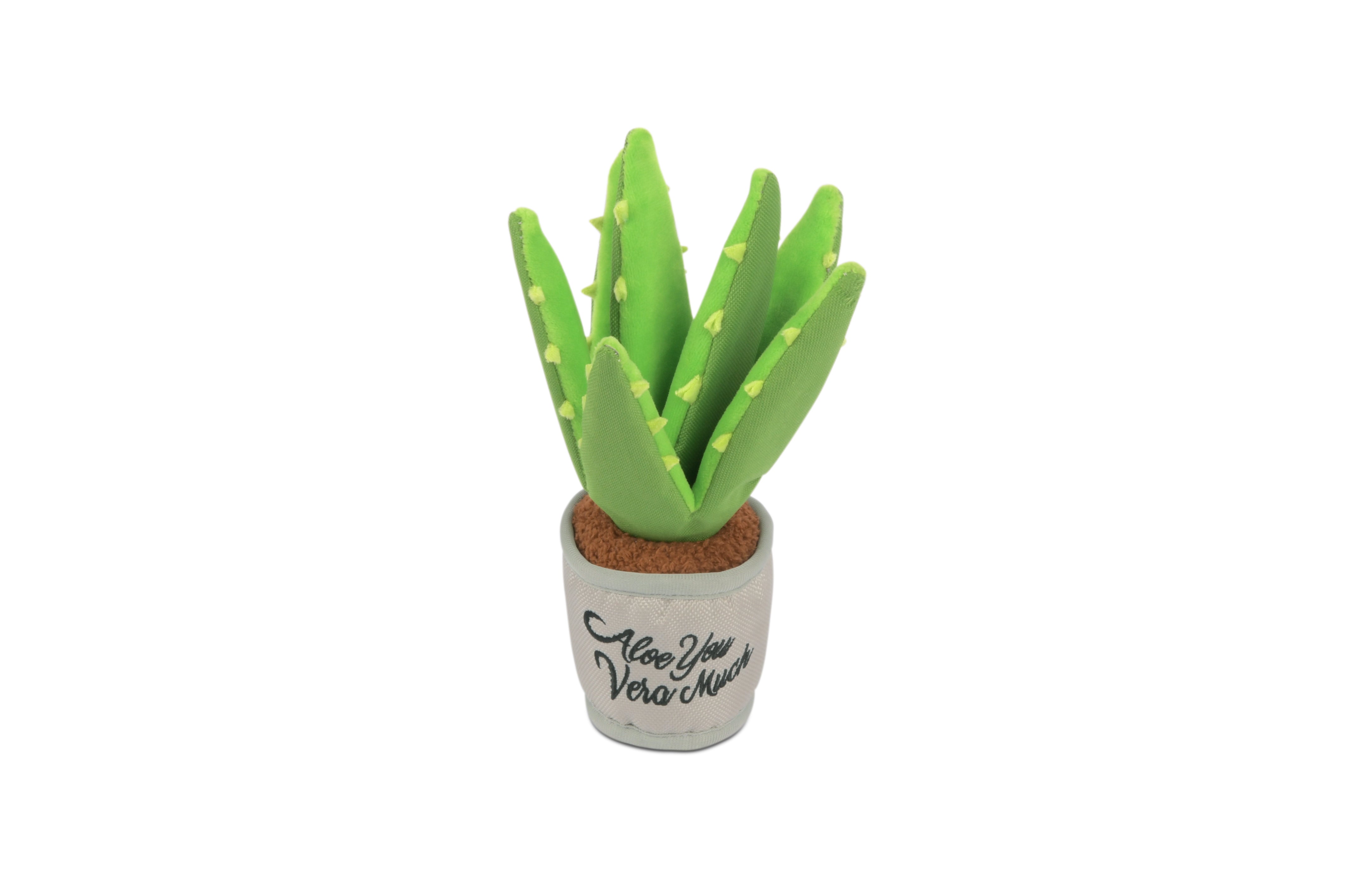 La Planta Aloe ve You Dog Plush Toy - Blooming Buddies™ Chew-Resistant Squeaky Stuffed Animal for Puppies & Dogs | Pet P.L.A.Y. | Perfect for Indoor Play, Training Rewards & Anxiety Relief