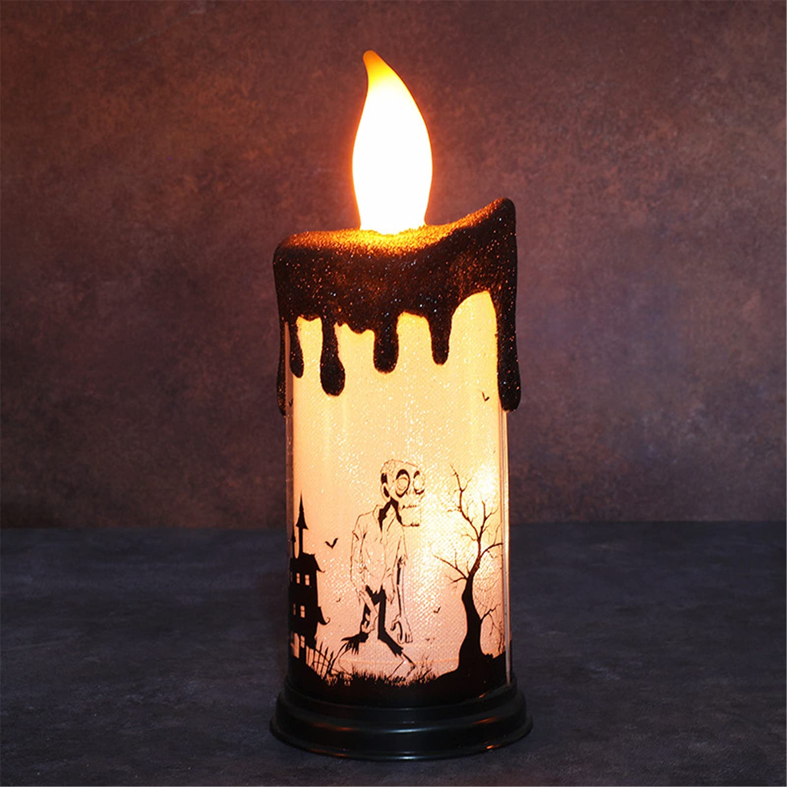 LED Flameless Candles - Halloween Decor with Warm Light for Indoor Outdoor Parties