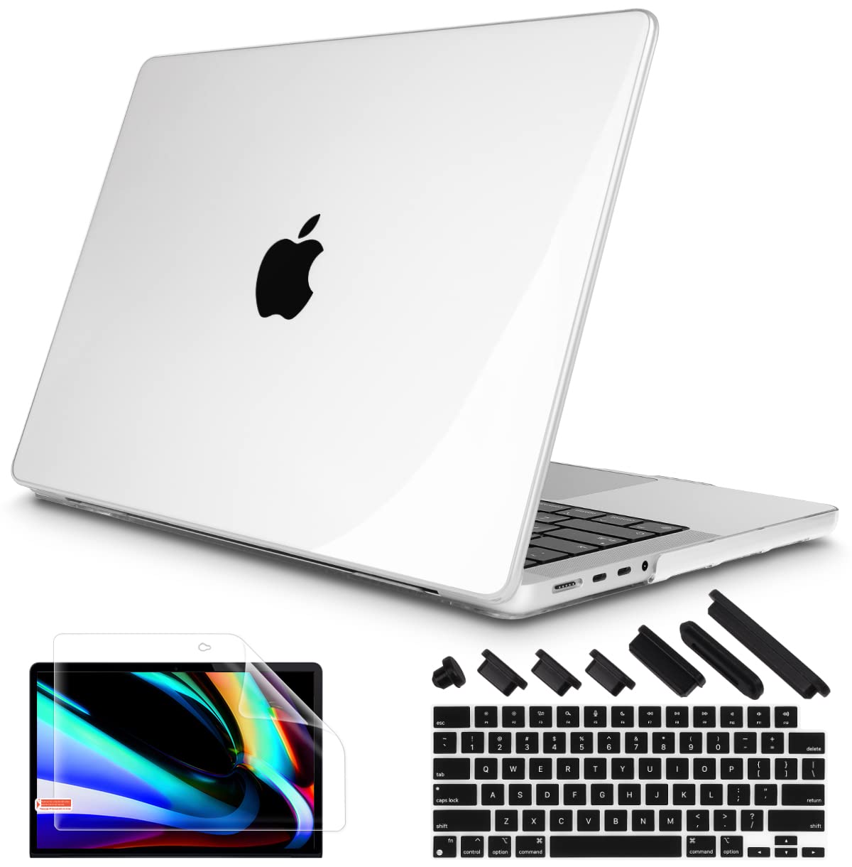 Tuiklol Hard Shell Case, Screen Protector & Keyboard Cover for MacBook Pro 16 inch 2021-2022 (Model A2485) - Compatible with M1 Pro/Max Chip & Touch ID - Crystal Clear Protective Accessories for New Apple MacBook Pro 16 - Perfect for Work, Travel & Daily Use