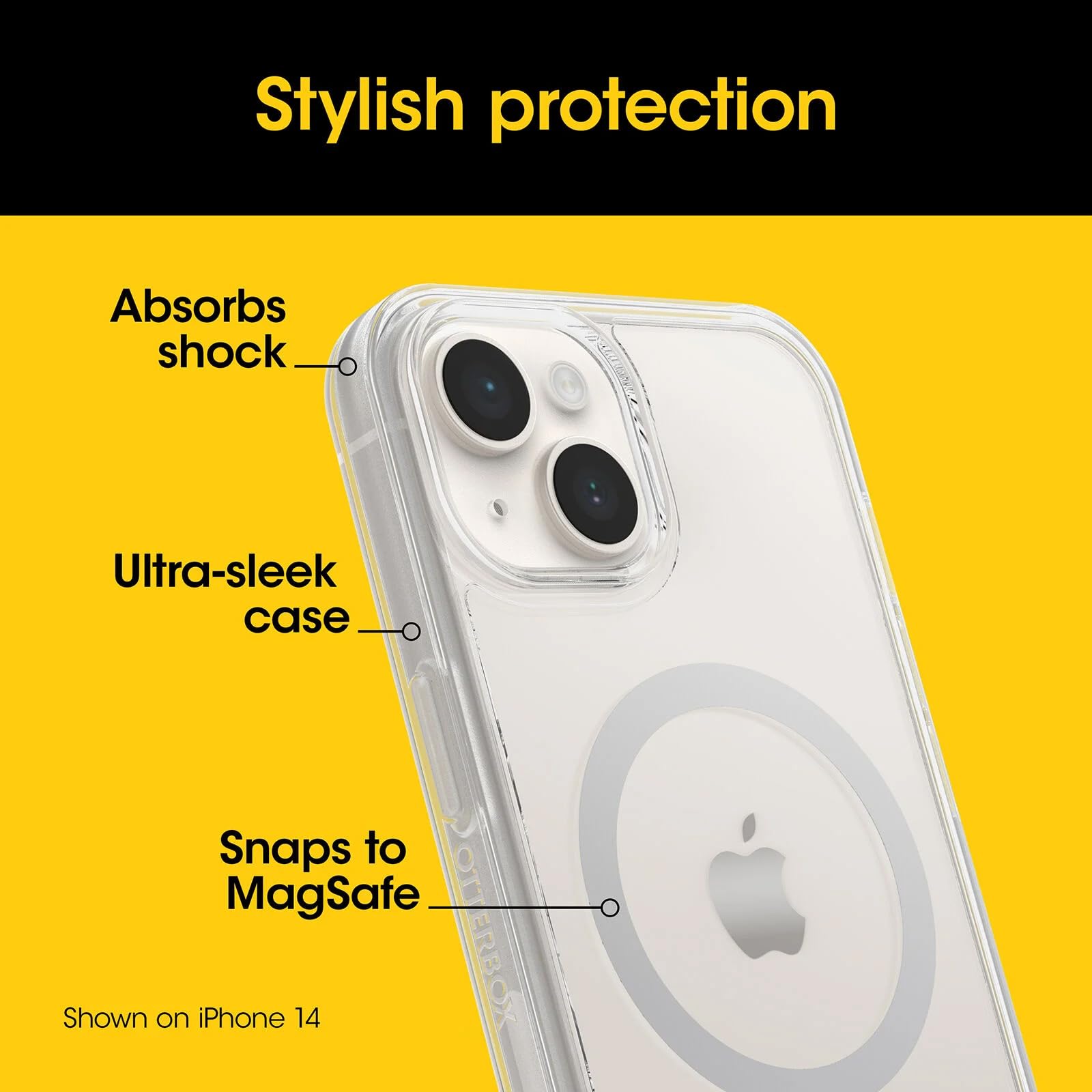 OtterBox Symmetry Series+ Clear/Purple Case for iPhone 15 Pro - MagSafe Compatible, Ultra-Slim Design with Raised Edges for Camera & Screen Protection - Perfect for Everyday Use, Travel & Outdoor Activities