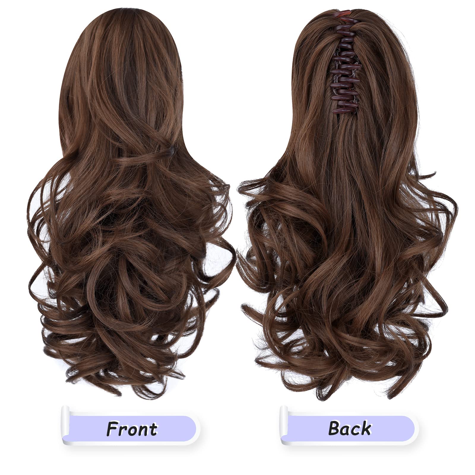 Natural Straight Ponytail Hair Extension with Claw Clip - Seamless Blonde Brown Black Hairpiece for Women - Perfect for Parties, Weddings & Everyday Styling