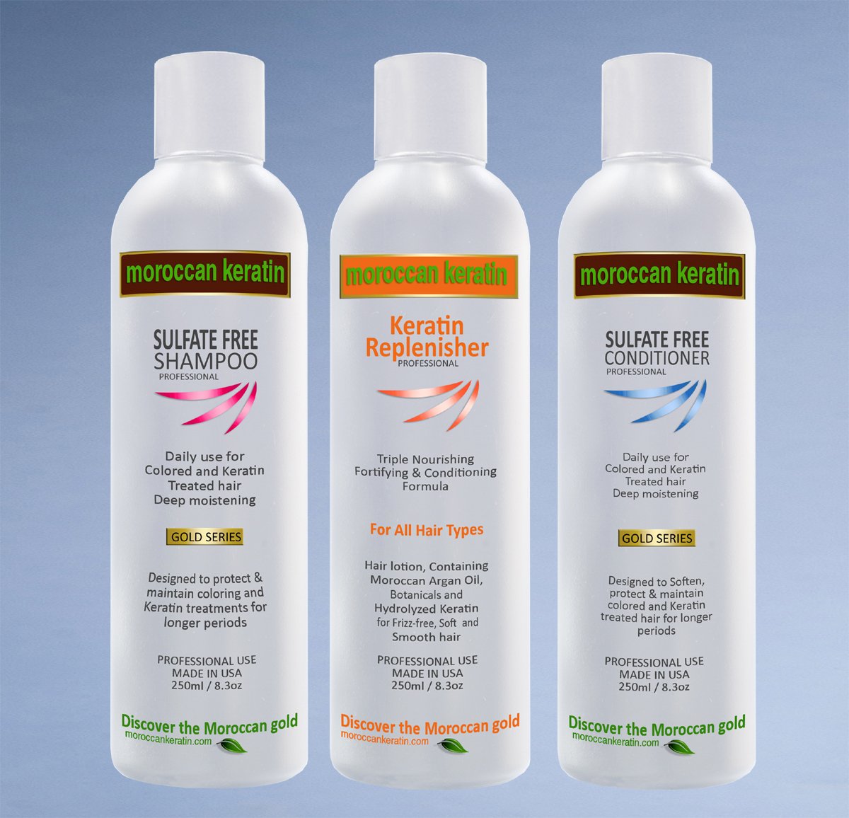 Triple Care Kit with Keratin Replenisher & Sulfate-Free Shampoo & Conditioner – Extend Keratin Treatment & Enhance Hair Shine | Perfect for Salon-Quality Hair Care at Home