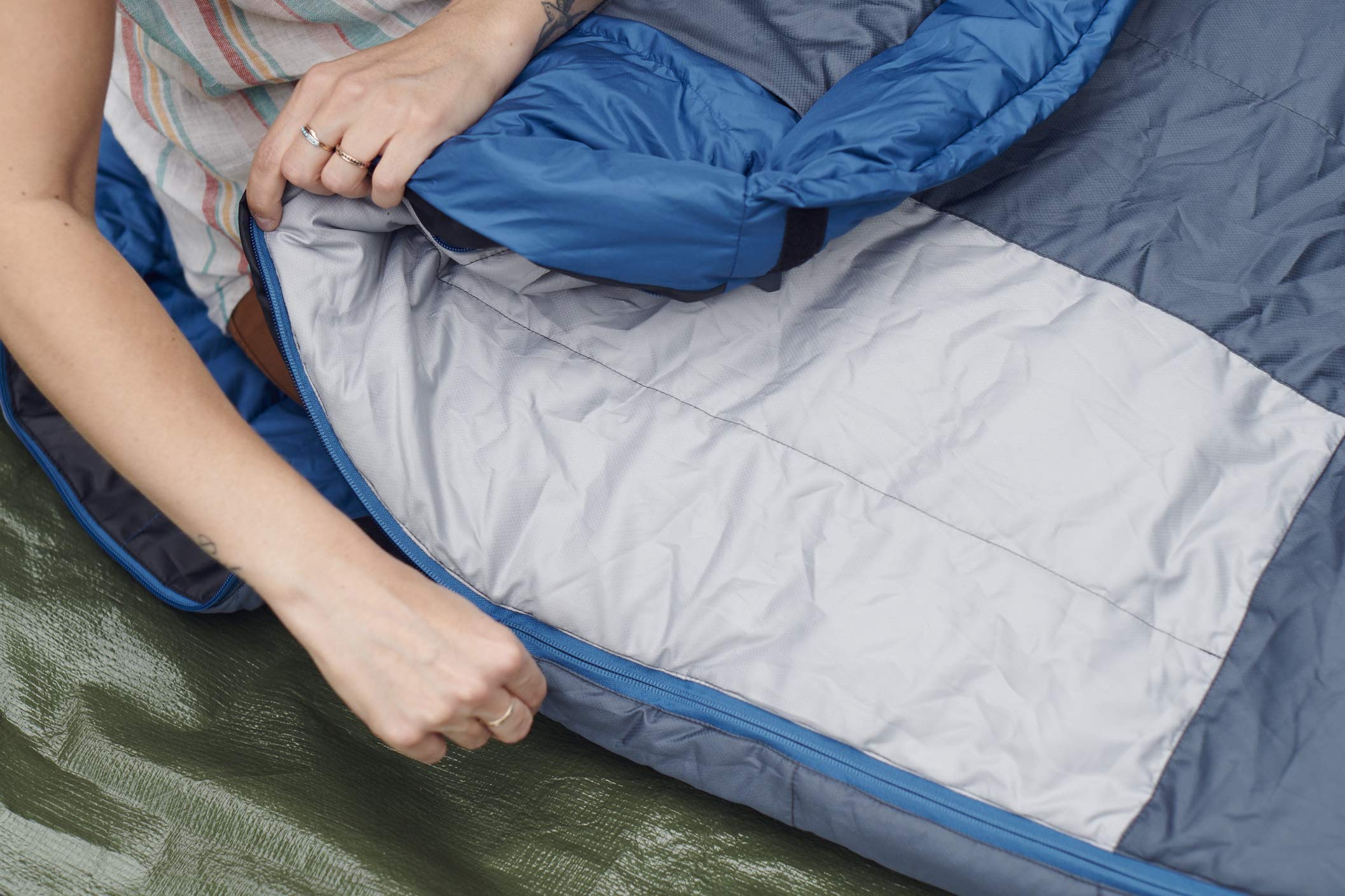 OmniCore Designs Multi Down Mummy Sleeping Bag -10°F to 30°F for Camping & Hiking | Lightweight Compressible with Storage Sack | Blue, Red & Yellow Options