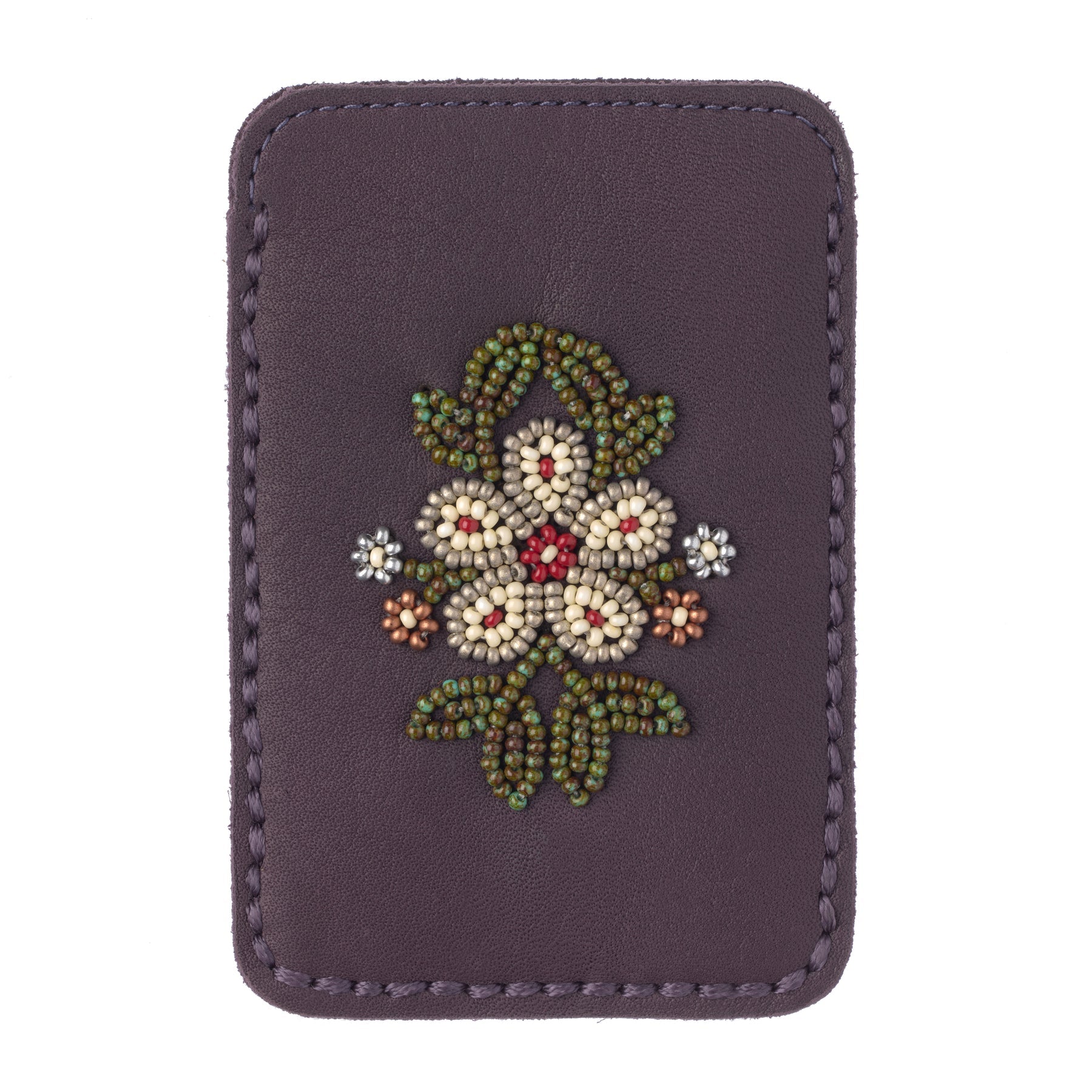 Elegant Floret Beaded Card Holder - Stylish RFID Blocking Wallet for Credit Cards & ID - Perfect for Women's Night Out, Travel, and Everyday Use