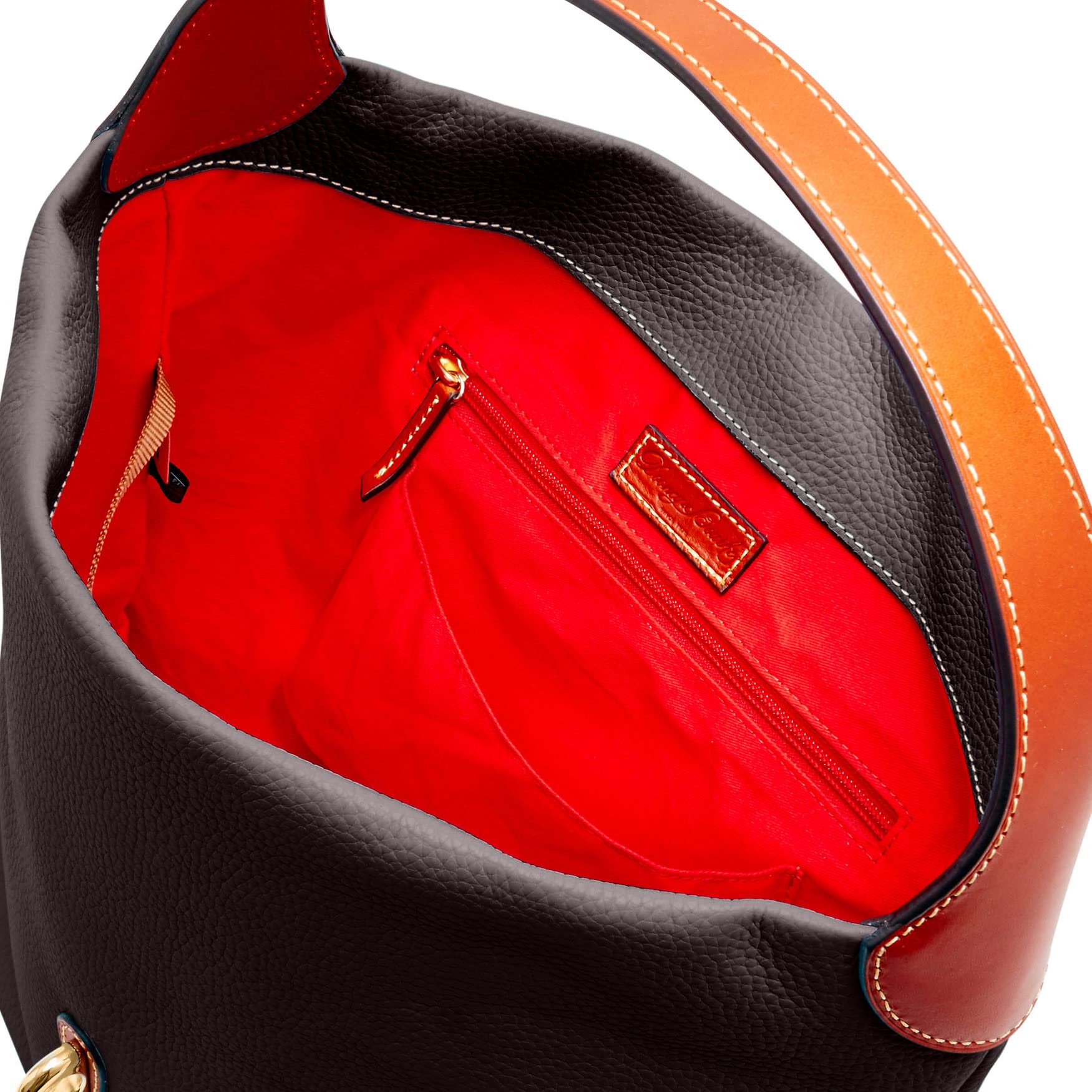 Dooney & Bourke Pebble Grain Leather Shoulder Bag with Logo Lock & Detachable Pouch - Stylish Women's Handbag for Work, Travel & Everyday Use