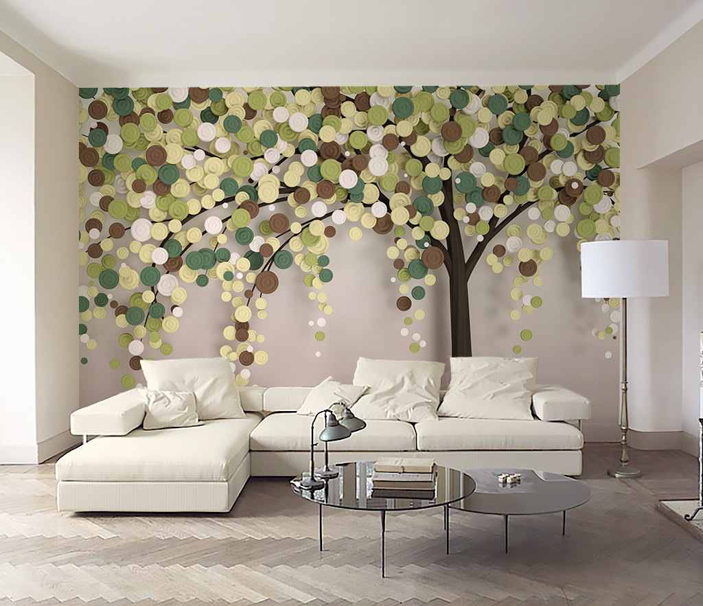 3D Abstract Tree Wallpaper Murals - Modern Peel and Stick Wall Decals for Living Room, Bedroom, Nursery | Easy to Install & Removable Home Decor