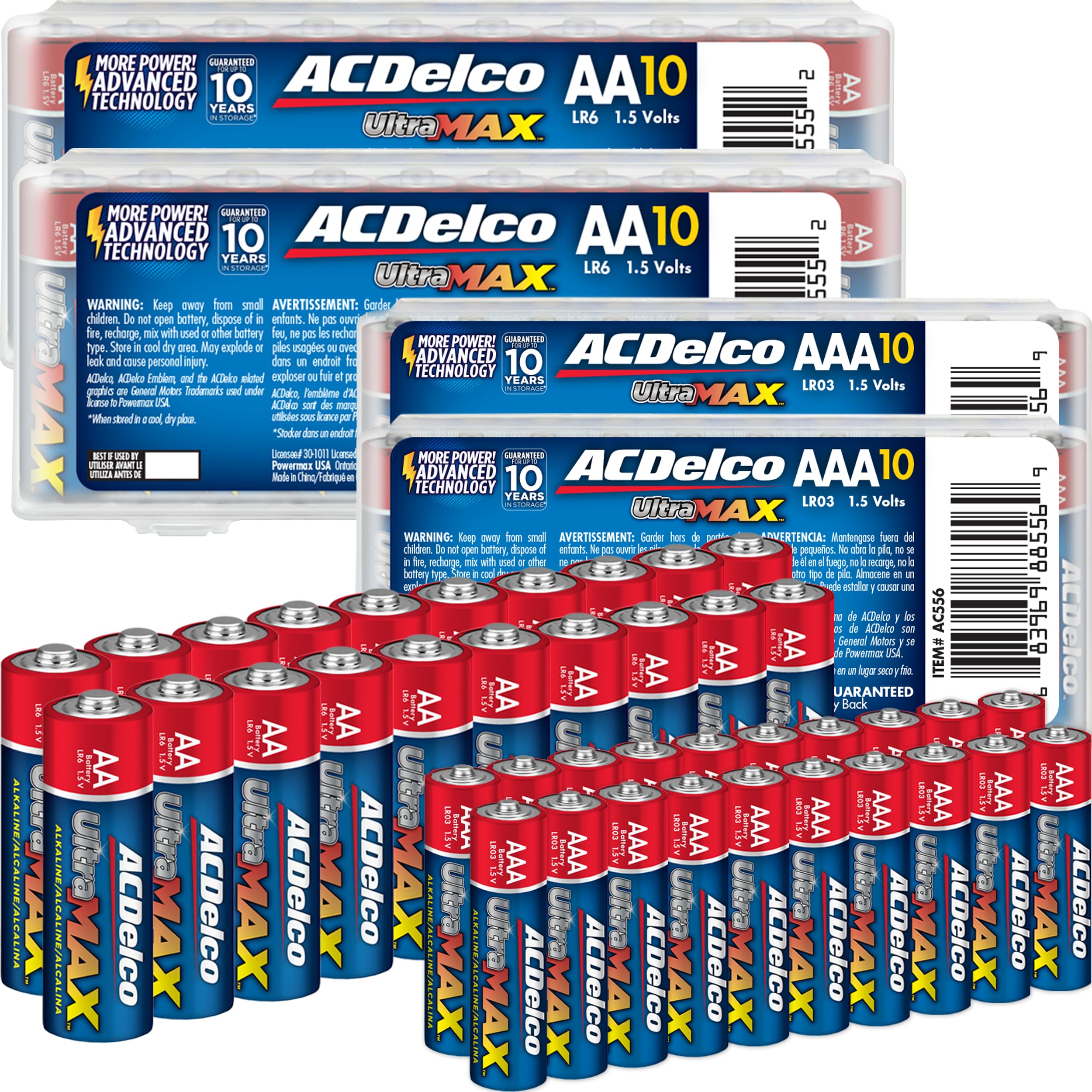 ACDelco UltraMAX AA and AAA Alkaline Batteries Combo Pack (40 Count, 20 Each) - 10-Year Shelf Life, Advanced Technology, Reclosable Packaging - Perfect for Toys, Flashlights, Remote Controls & Emergency Kits