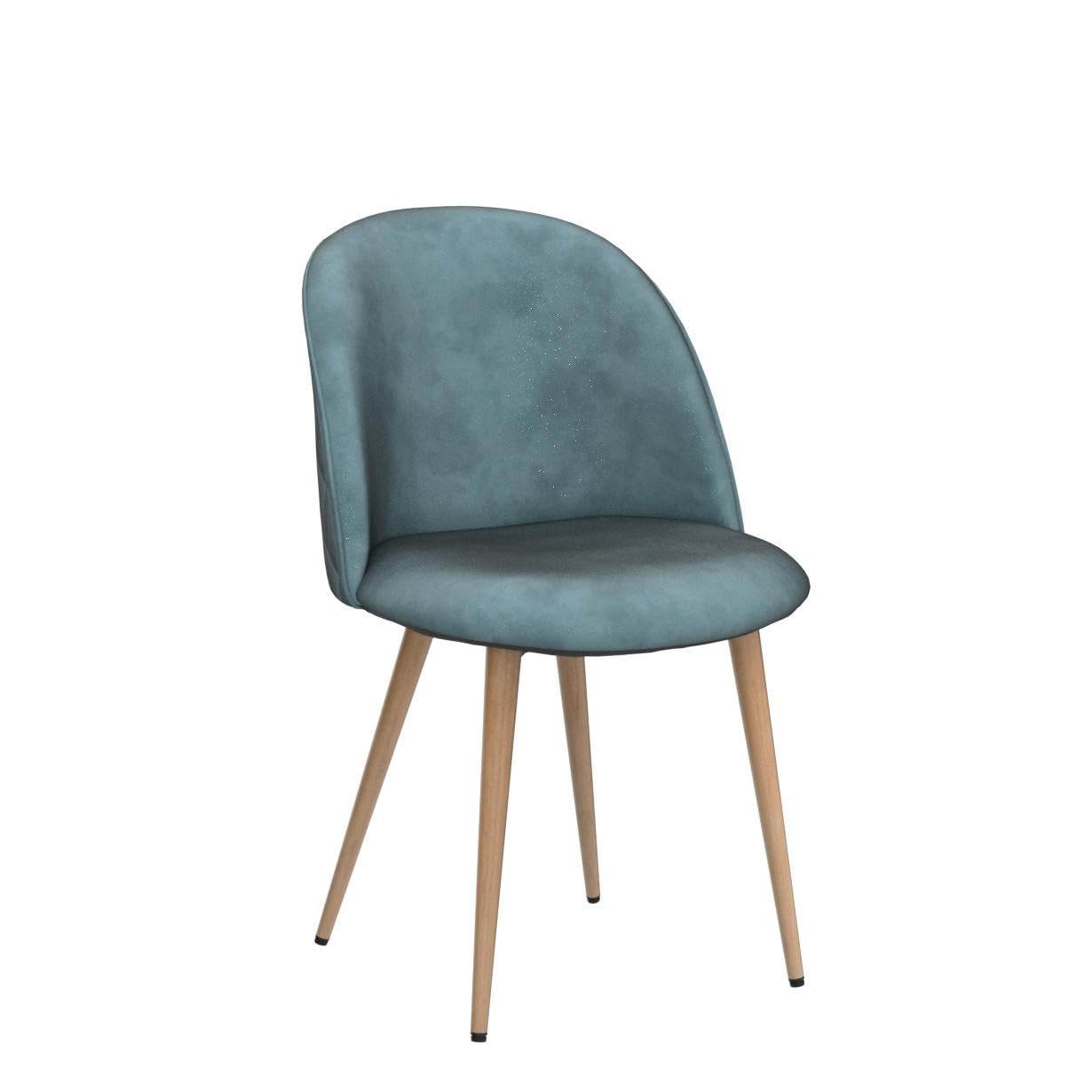 Yaheetech Modern Velvet Upholstered Dining Chairs with Wooden Metal Legs - Set of 4 Aqua Kitchen Chairs for Living Room, Restaurant & Lounge | Perfect for Dining, Entertaining & Home Decor