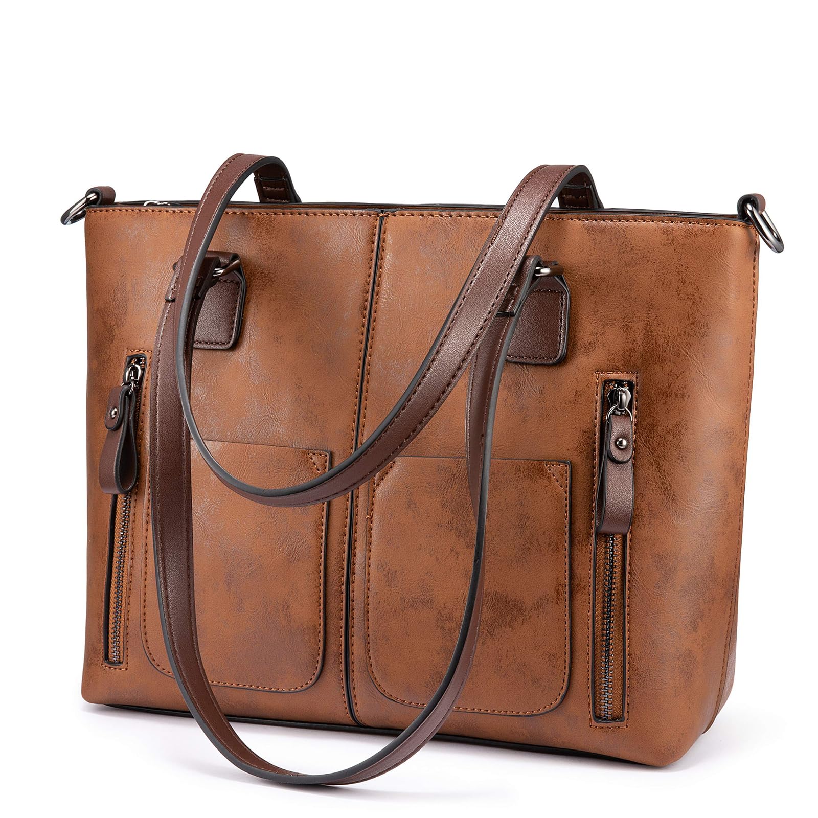 LOVEVOOK Women's Leather Tote Bag - Large Shoulder Bag with Multiple Pockets, Stylish Hobo Satchel Purse for Work, Travel & Everyday Use | Professional Work Bag, Commuter Handbag & Fashion Accessory