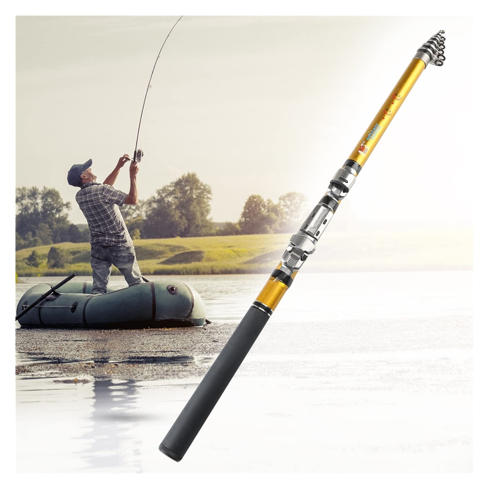 Carbon Fiber Telescopic Fishing Rod 1.5-3m Portable for Sea & Rock Fishing - Travel & Outdoor Use