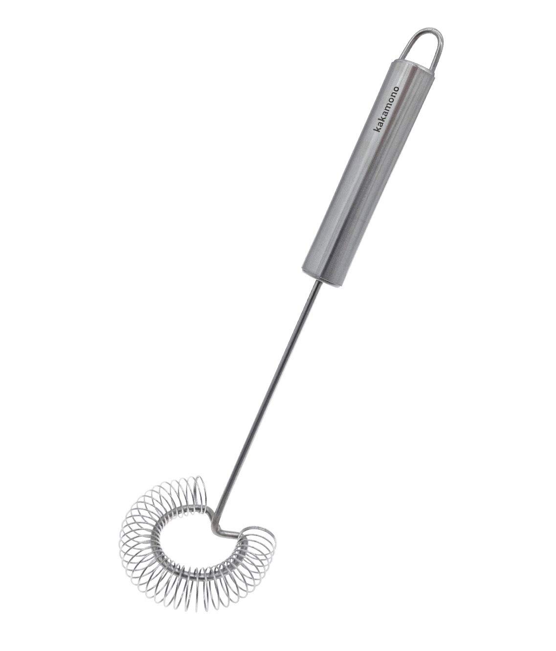 Stainless Steel Egg Beater with Helix Spring Coil - Handheld Whisk for Eggs, Milk & Blending - Perfect for Baking, Cooking & Mixing Drinks - Small Kitchen Utensil
