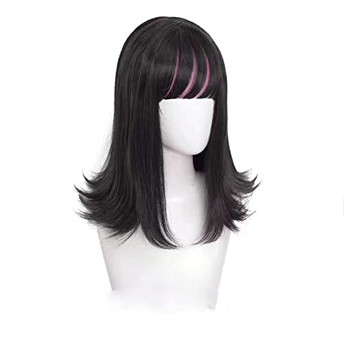 Anime Akudama Drive Cosplay Wig - 43cm Black Heat Resistant Synthetic Hair for Ordinary Person Character | Perfect for Conventions, Halloween & Themed Parties