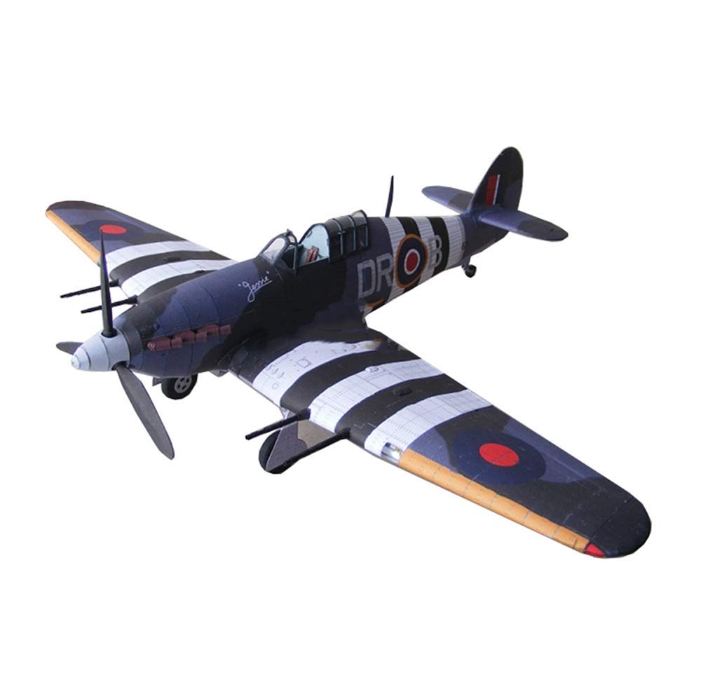 1/32 British Hurricane Fighter Military Paper Puzzle Model - DIY Assembly Toy for Kids & Adults, 11.4x14.2 Inch - Perfect Gift for Aviation Enthusiasts & Educational STEM Activity (WWII Aircraft Collection, Home Decoration, Birthday Present)