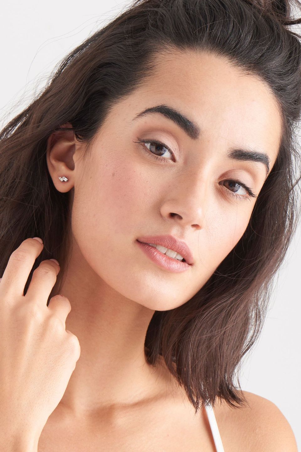 Glow Getter 7mm Silver EOL Stud Earrings for Women - Hypoallergenic Cubic Zirconia Earrings - Perfect for Parties, Weddings & Everyday Wear