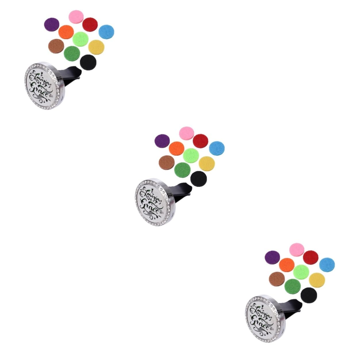 VICASKY 3-Pack Essential Oil Diffusers for Car - Aromatherapy Air Vent Clips with Refillable Perfume, Freshen Your Car, Home or Office - Perfect for Travel, Work & Relaxation