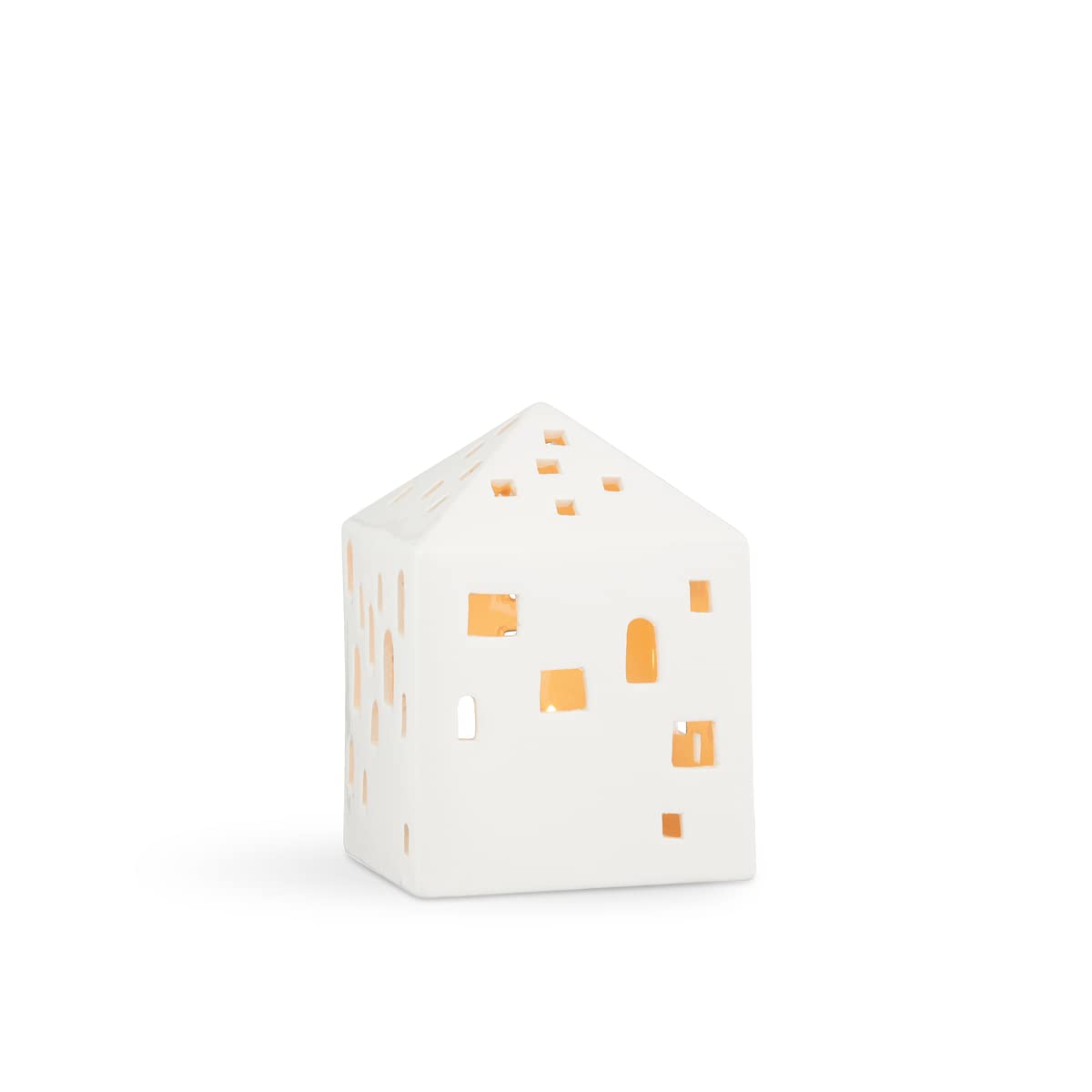 Kähler Urbania Light House City House 12.5 cm White Ceramic Decorative Vase - Modern Home Decor for Living Room, Bedroom & Office (691064)