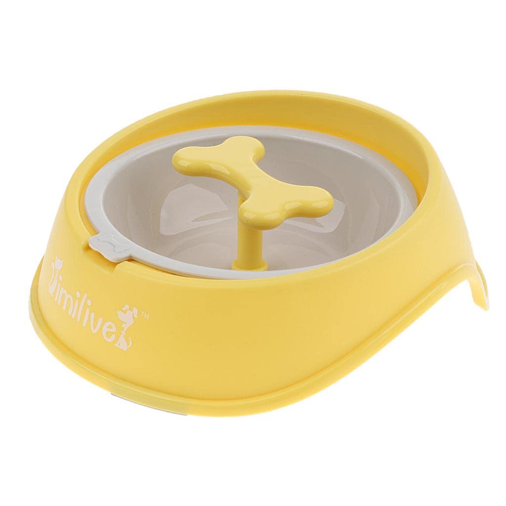 SECRET DESIRE Rotating Slow Feeder Dog Bowl - Interactive Puzzle Feeder for Puppies & Cats - Anti-Choking & Bloat Prevention - Yellow Pet Feeding Tray - Perfect for Fast Eaters & Mealtime Enrichment
