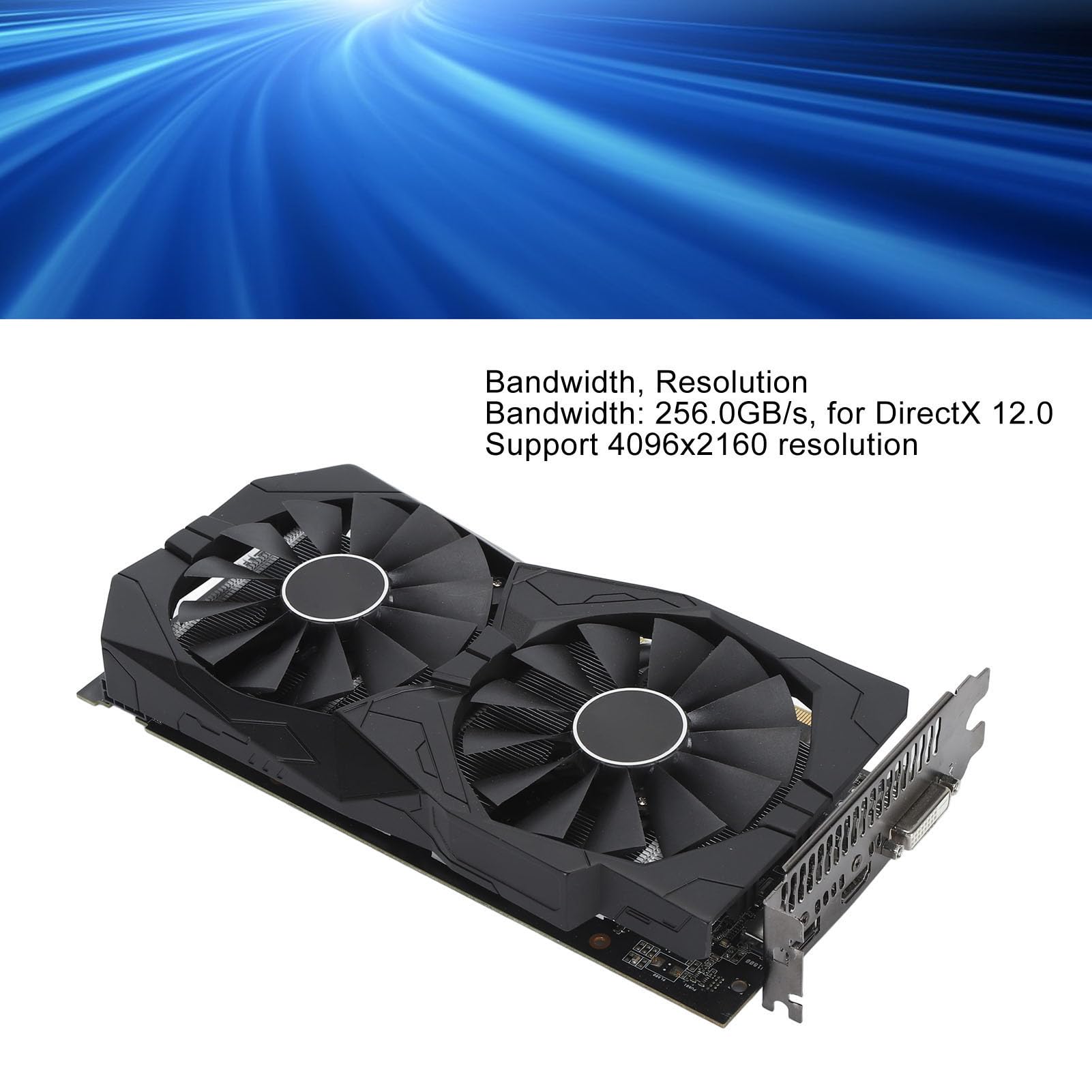 AMD Radeon RX 580 8GB GDDR5 256-bit Gaming Graphics Card with Dual Fan Cooling - PCIe 3.0, DP/HDMI/DVI Outputs - Perfect for PC Gaming, VR, Video Editing & Office Workstations