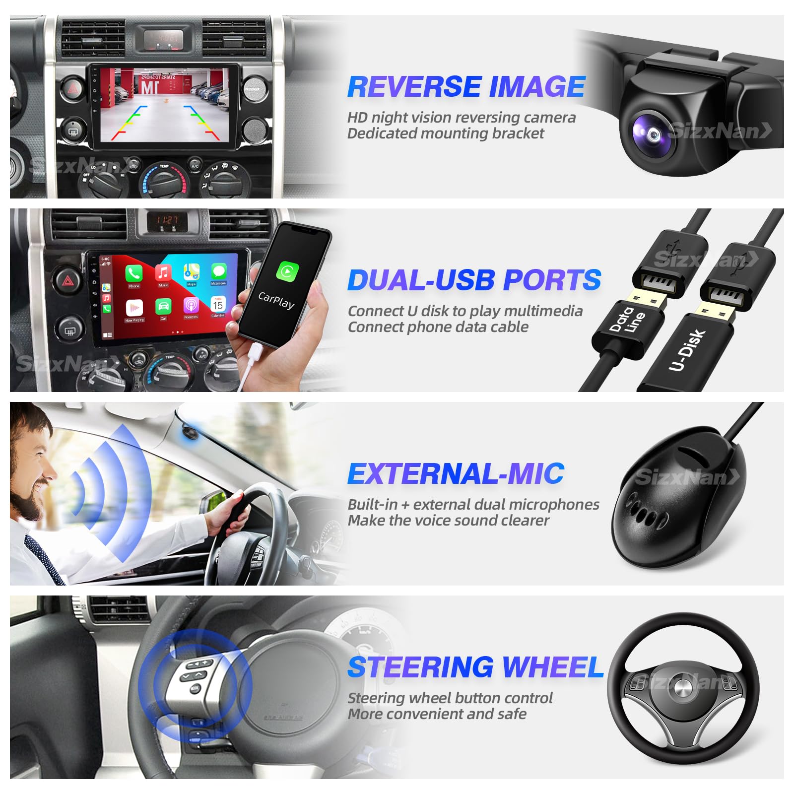 Toyota FJ Cruiser 2006-2020 Android Car Stereo with Wireless CarPlay & Android Auto - 8-Core Bluetooth GPS Navigation, WiFi Multimedia Player, 1280x720 HD Touchscreen Head Unit - Perfect for Road Trips & Off-Road Adventures