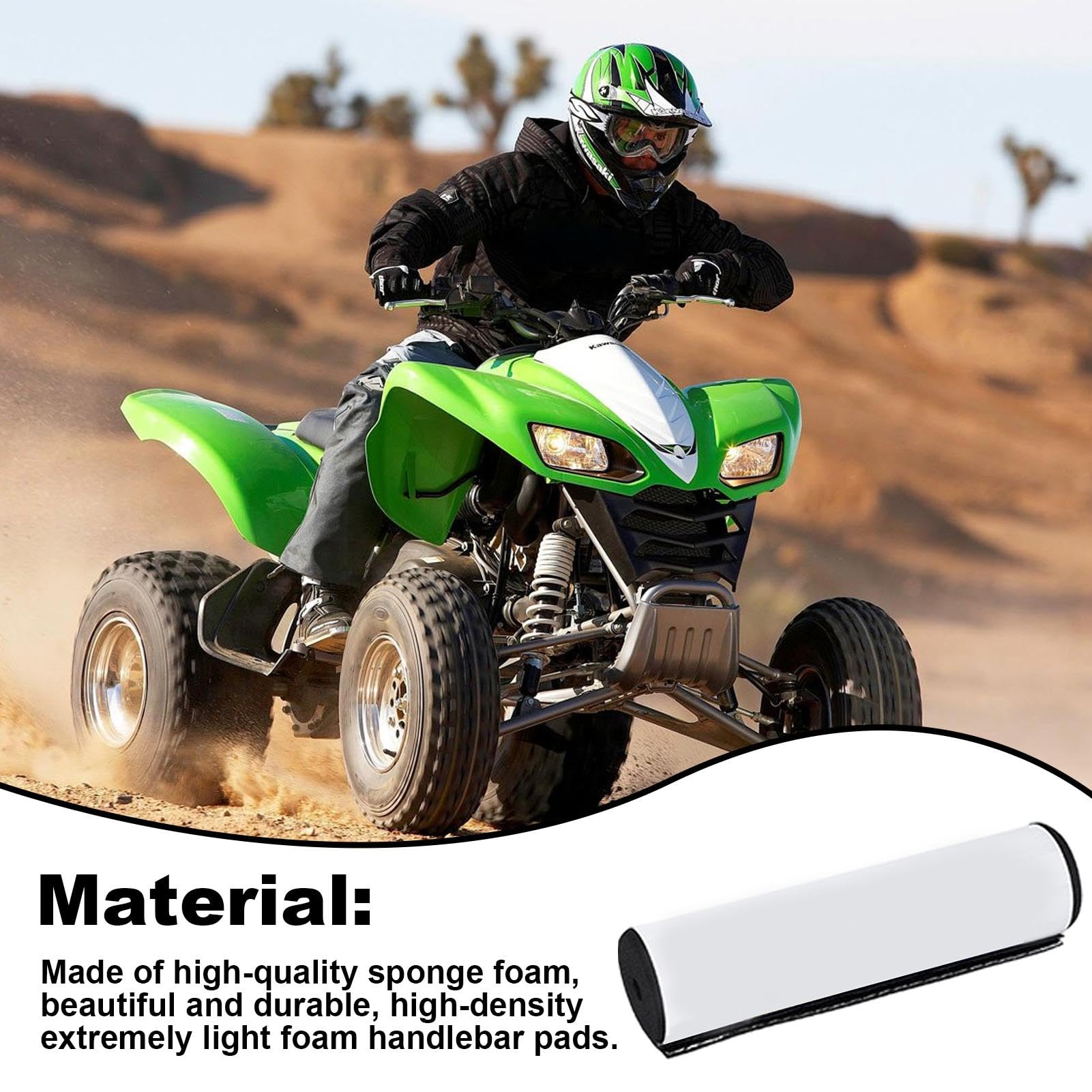 **Motorcycle & Bike Handlebar Foam Pad - Round Cushion Protector for Comfort & Safety - Ideal for Cargo Delivery, Traveling, Commuting - White**