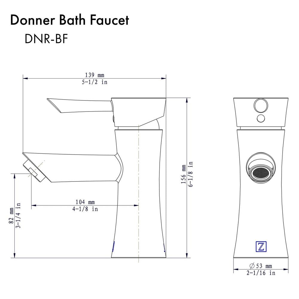 ZLINE Donner Chrome Bathroom Faucet - Modern Waterfall Spout Design for Sink & Vanity - Perfect for Bathroom Renovation & Luxury Home Decor