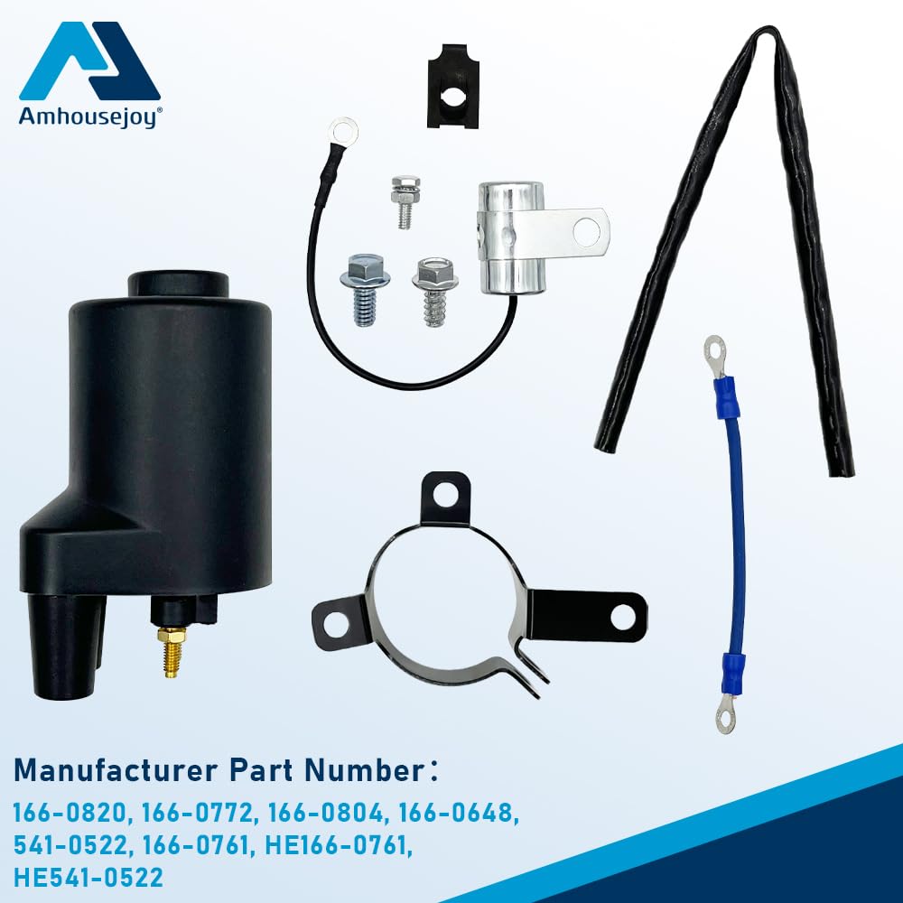 Amhousejoy 166-0820 Ignition Coil Replacement for Onan BF B43 B48 NHC CCK Engines - Compatible with 166-0772, 166-0804, 166-0648, 541-0522, HE166-0761, HE541-0522 - Perfect for RV, Generator & Marine Engine Repair