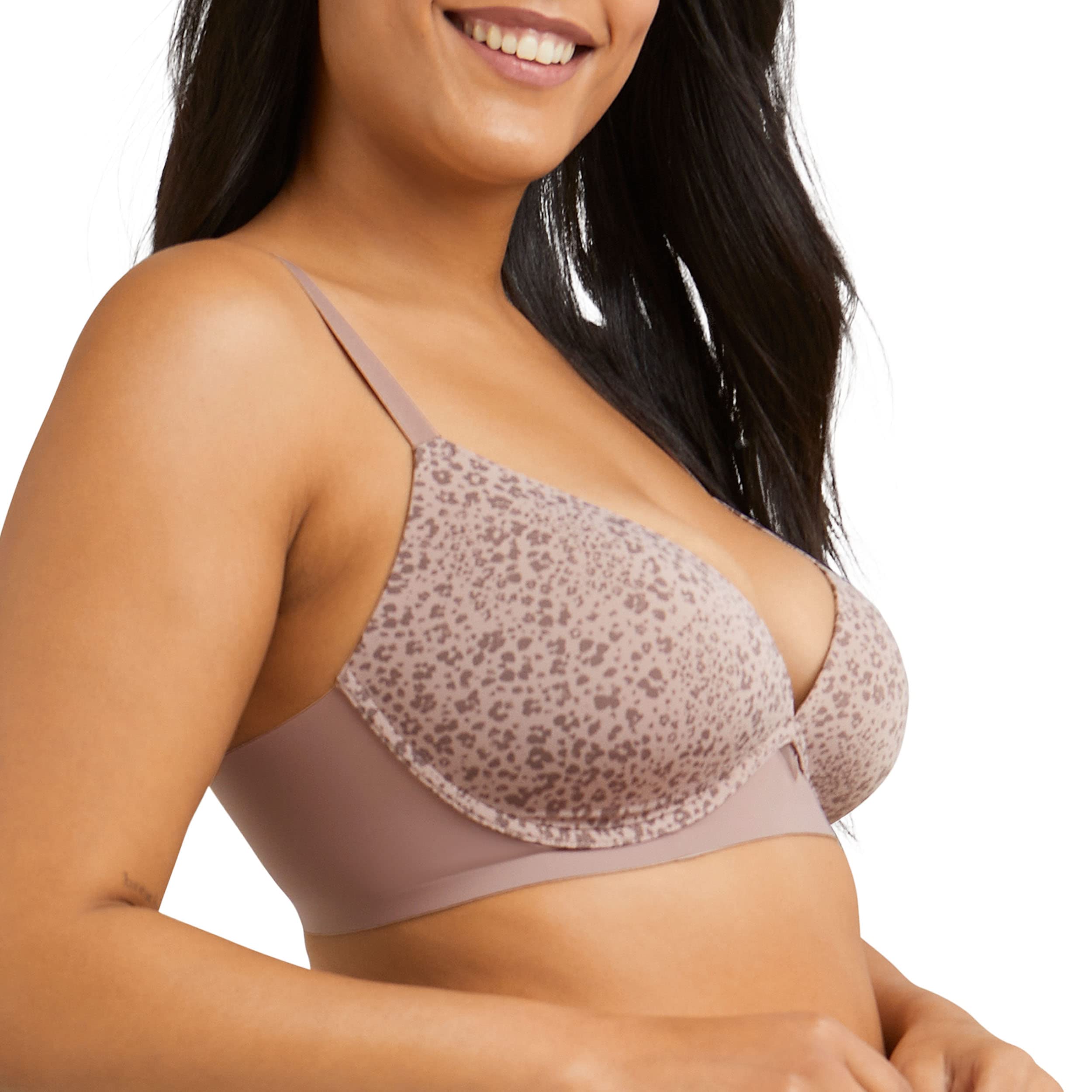 Maidenform Women's One Fab Fit Wireless Demi Bra - Comfortable T-Shirt Bra for Everyday Wear, Work & Lounge - Plus Size Options Available