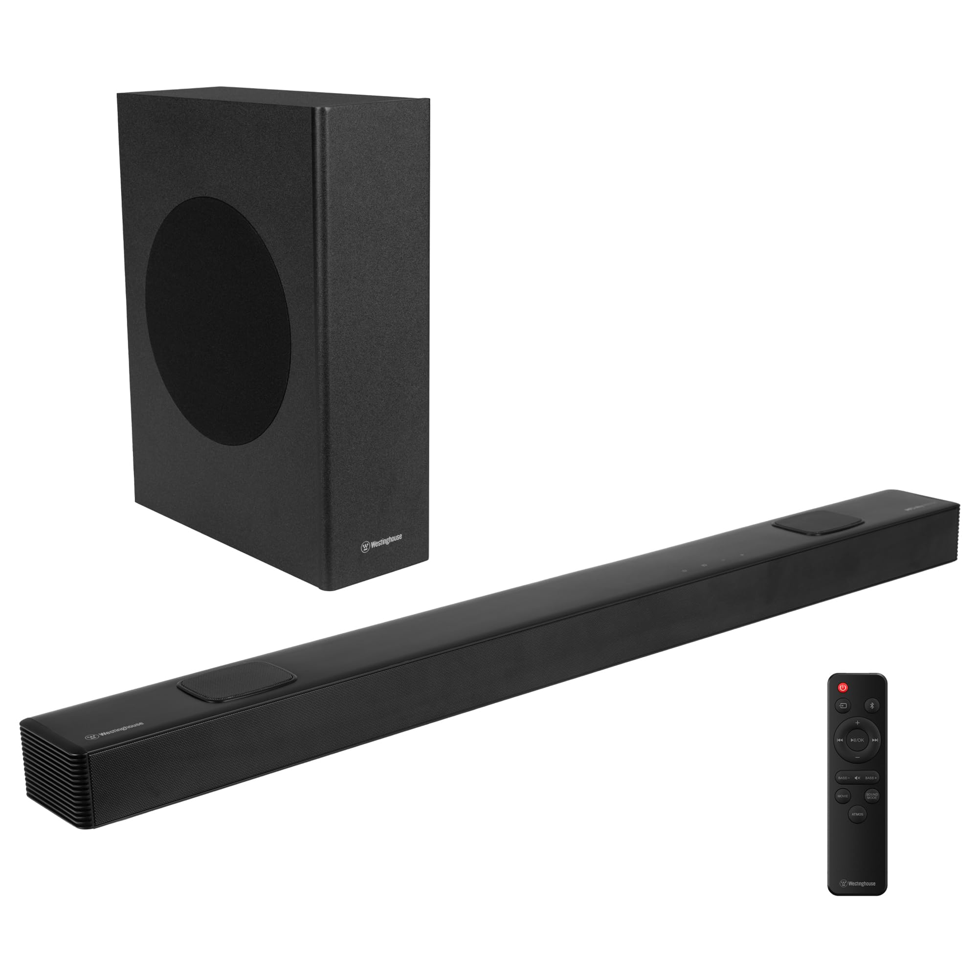 Westinghouse 5.1.2 Channel Soundbar with Wireless Subwoofer - 200W Dolby Atmos Surround Sound System for Smart TV & Home Theater | Bluetooth, Roku TV Ready | Perfect for Movie Nights & Gaming