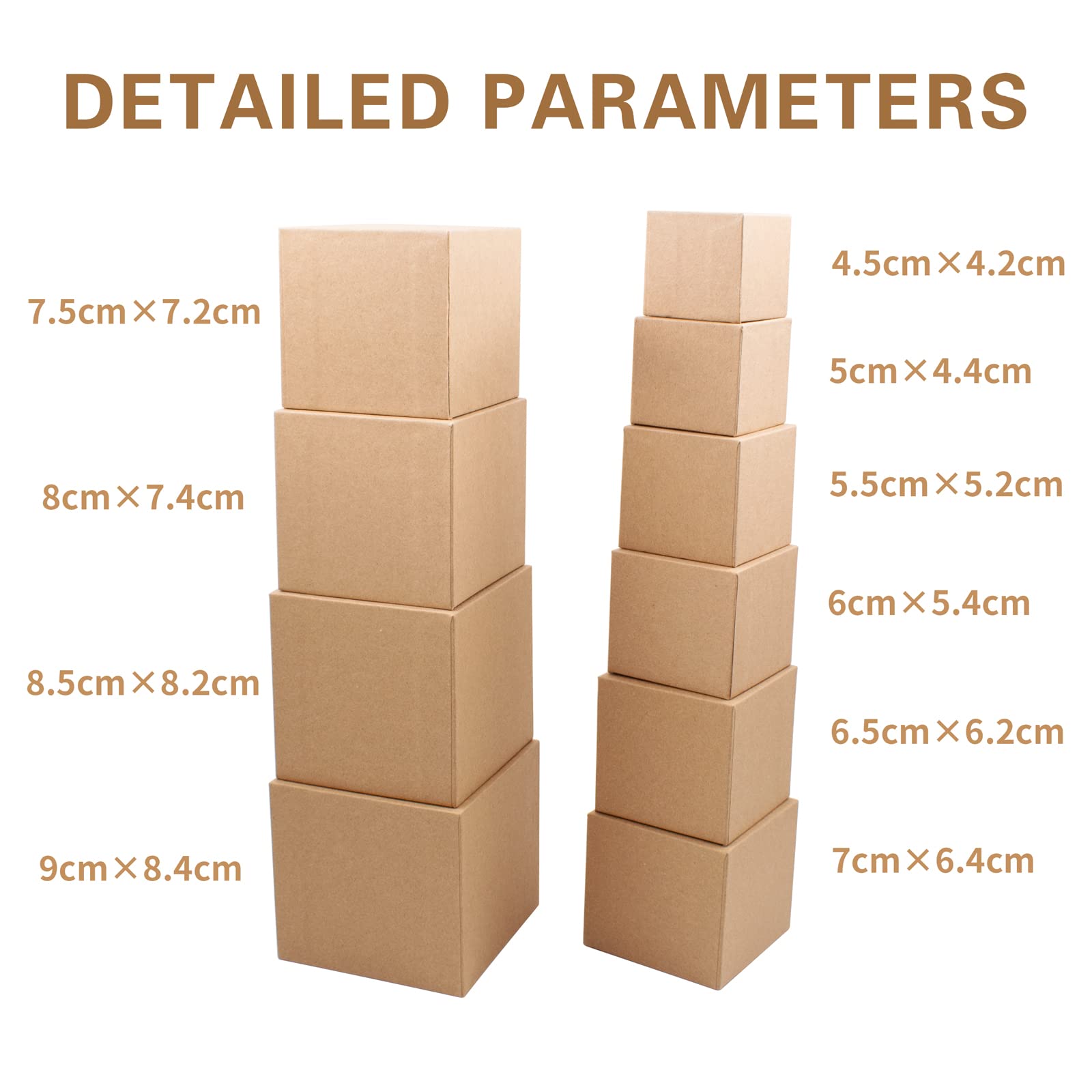 10-Piece Nesting Gift Box Set - Small Square Kraft Paper Surprise Prank Boxes for Christmas, Halloween & Birthday (1.7-3.5 Inch, Brown, Lidless) | Perfect for Party Favors, Jewelry Packaging & Creative Gift Wrapping