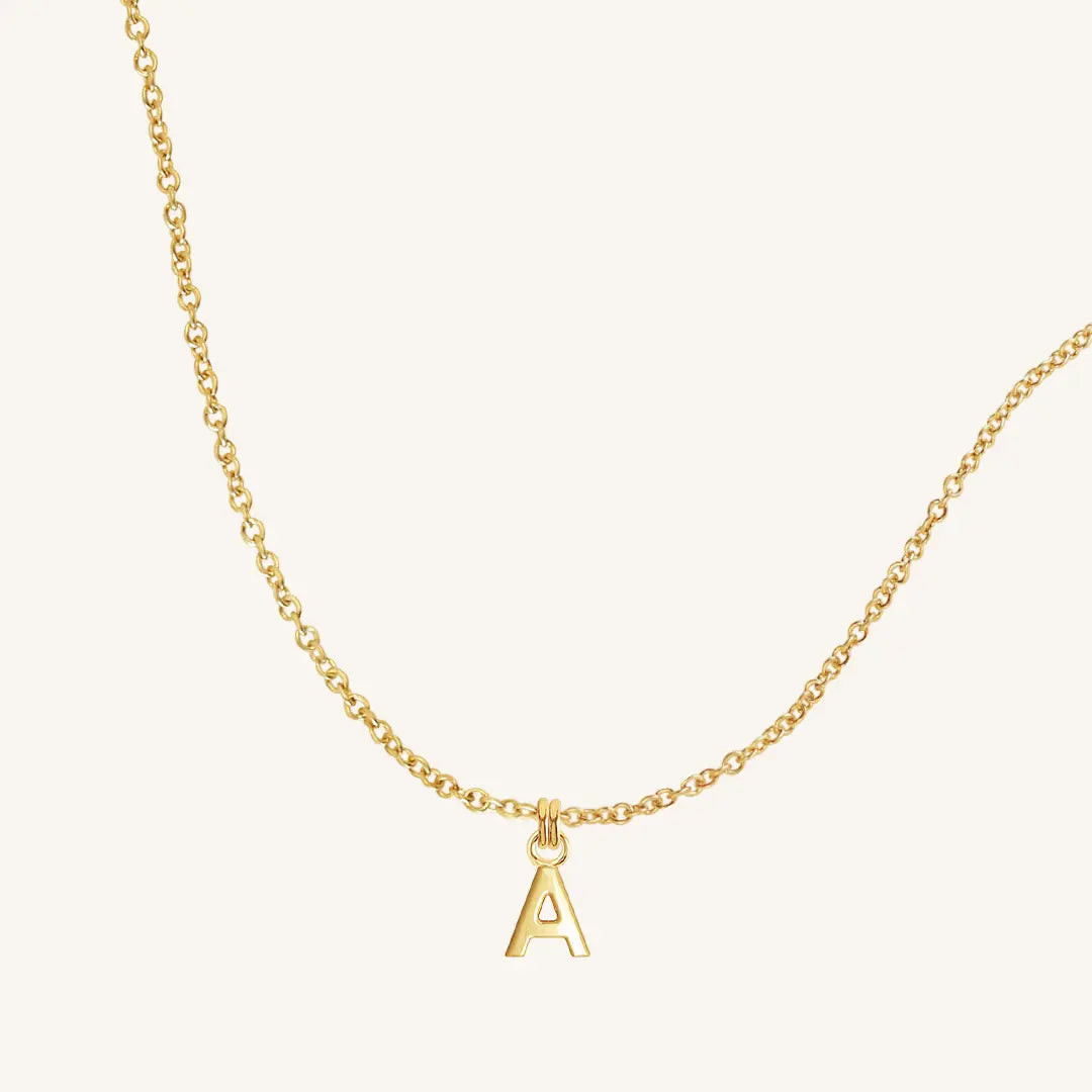 Personalized Letter Necklace - Dainty Gold or Silver Initial Pendant with Plain Chain - Perfect for Gifts, Everyday Wear & Special Occasions