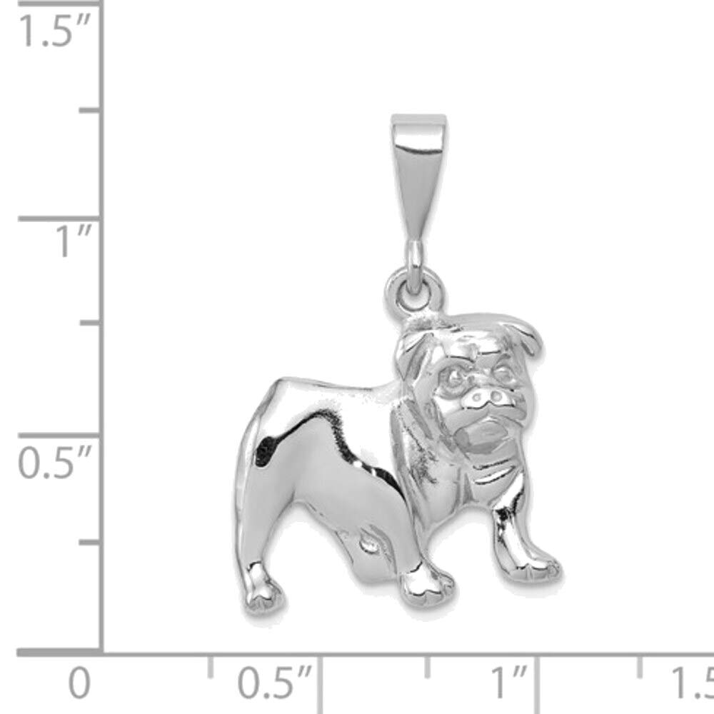 14K White Gold Bulldog Pendant - Bonyak Jewelry for Men & Women - Perfect for Gifts, Dog Lovers, and Everyday Wear