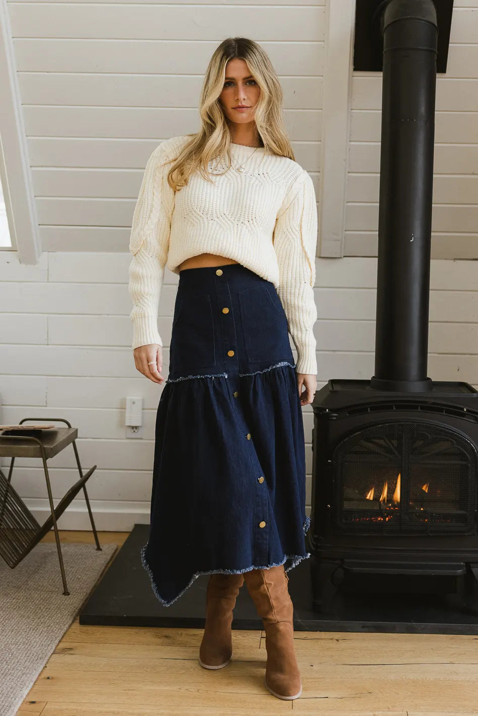Amy Women's Ivory Braided Cable Knit Sweater - Cozy Winter Pullover for Casual Outings & Holiday Gatherings