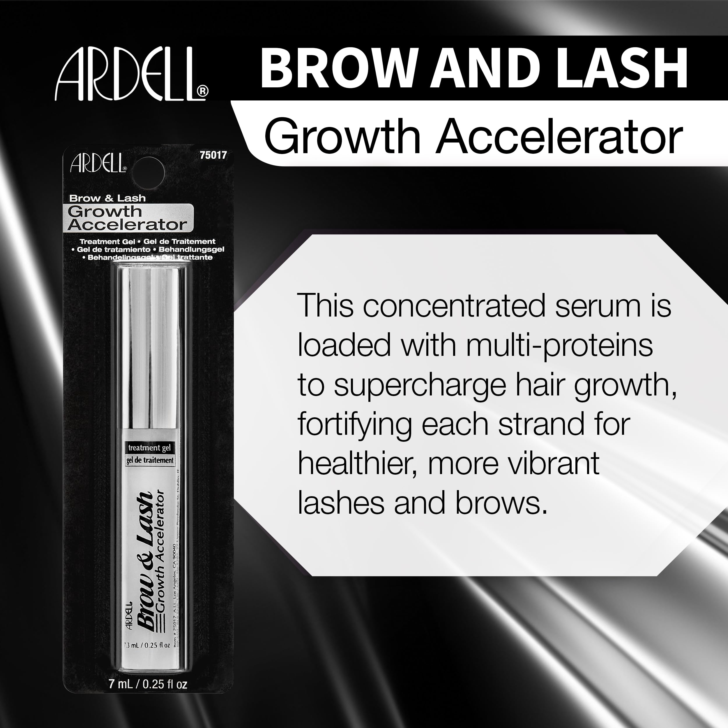 Ardell Brow & Lash Growth Accelerator Serum - 0.25 Oz (3-Pack) | Natural Eyelash & Eyebrow Enhancer for Thicker, Fuller Brows & Lashes | Daily Beauty Routine Essential