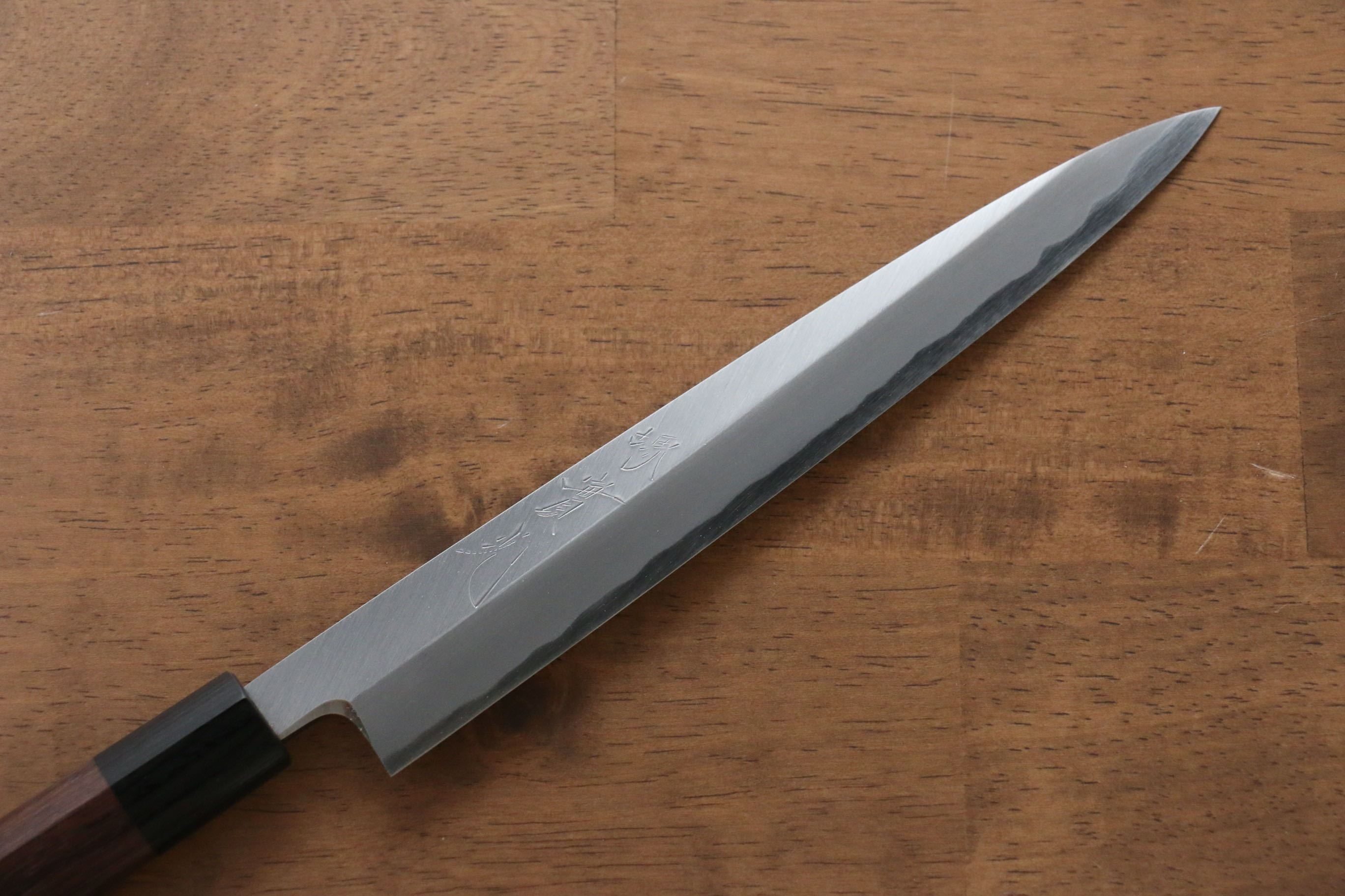 Premium Jikko White Steel No.2 Yanagiba 210mm Japanese Sushi Knife with Exquisite Shitan Handle - Perfect for Sushi Chefs & Home Cooking Enthusiasts